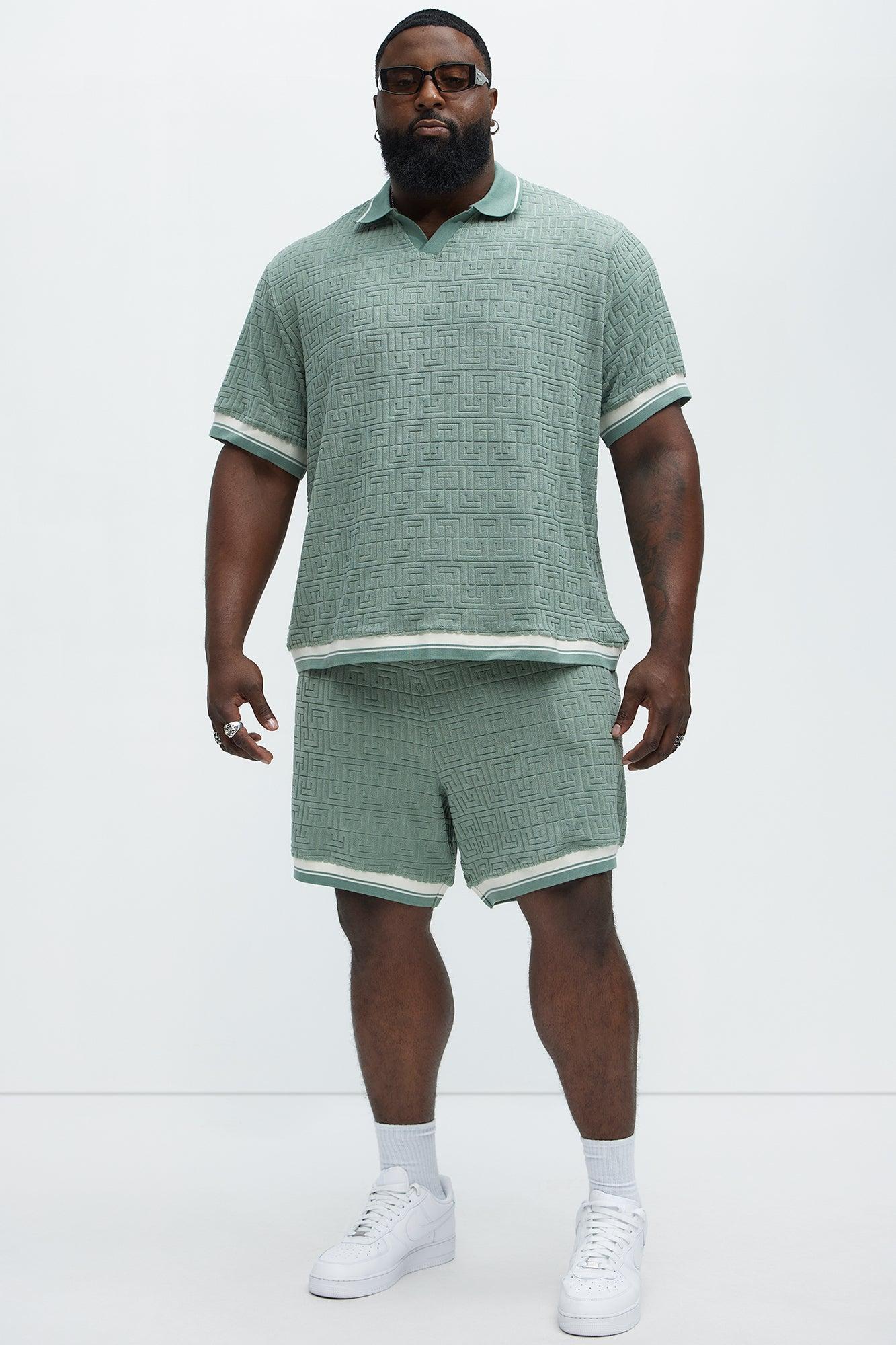 Grecian Textured Shorts - Sage Product Image