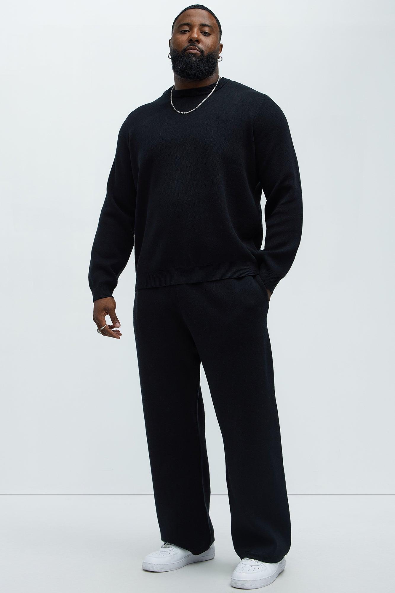 Recline Sweater Knit Sweatpants - Black Product Image