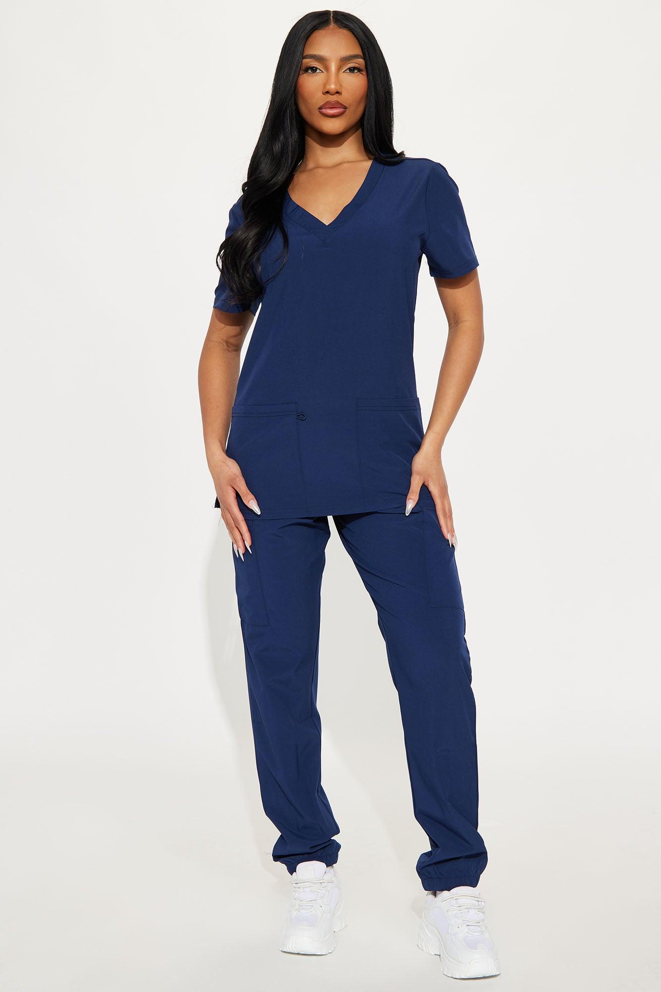 On Call Jogger Stretch Uniform Scrub Set - Navy Product Image