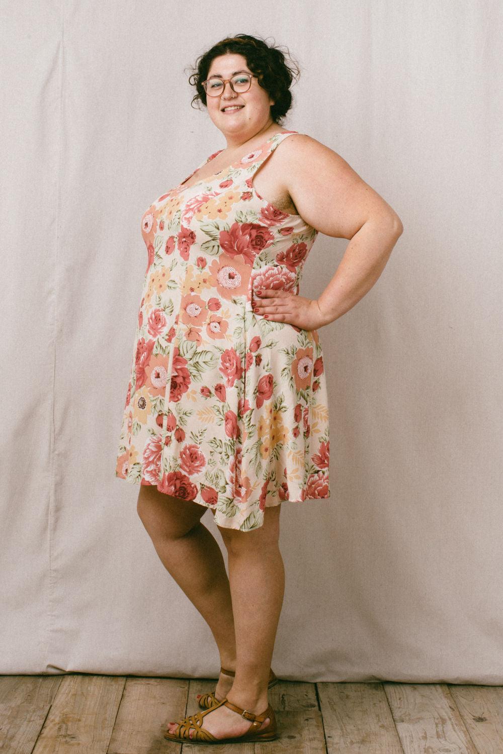 Delana Dress in Peach Floral Product Image