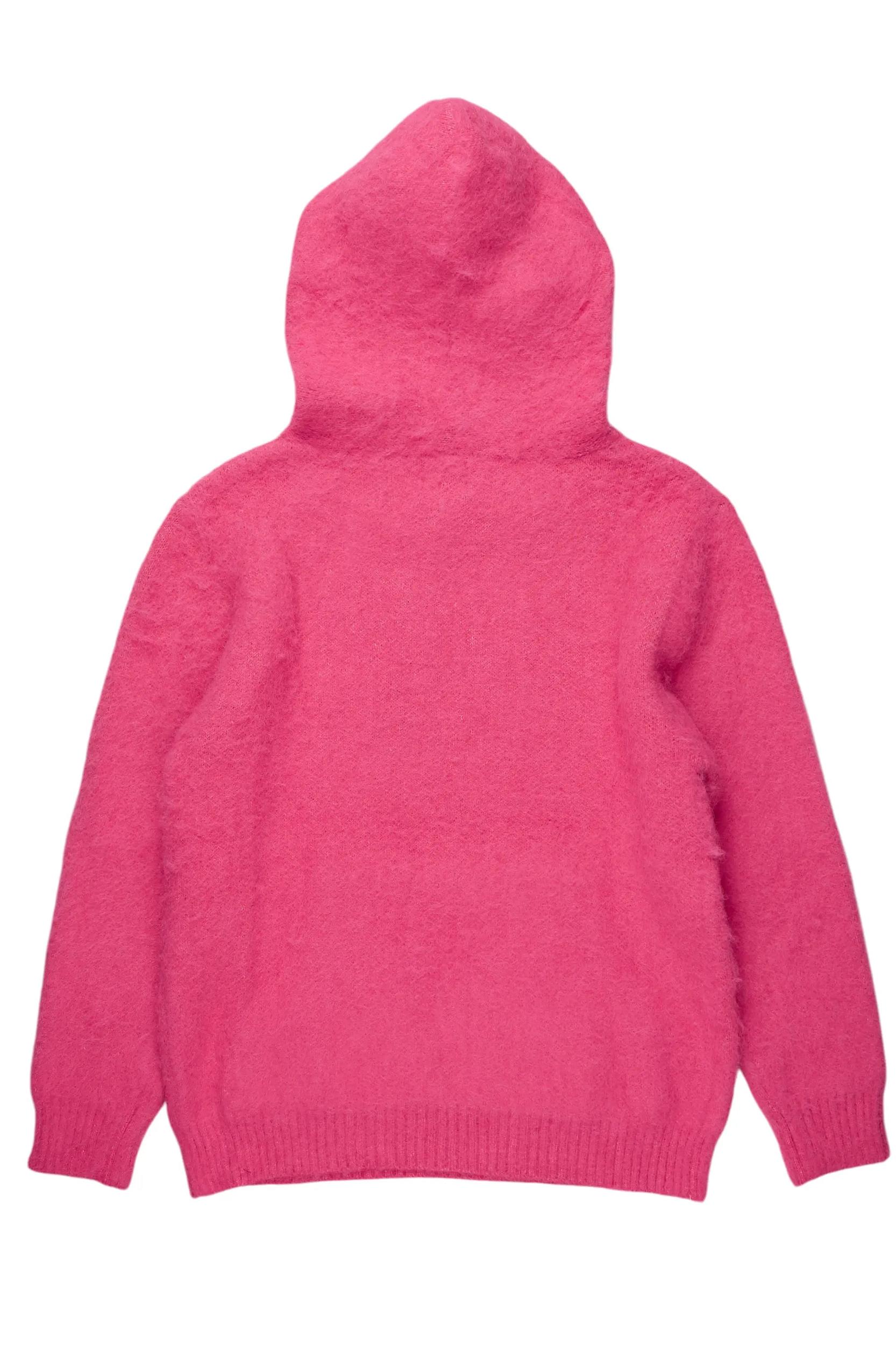 Andreas Pink Graphic Knit Hoodie Female Product Image