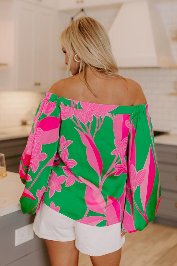 Sunset Sangria Satin Floral Top Product Image