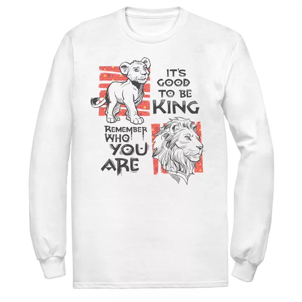 Disney's The Lion King Men's Good To Be King Long Sleeve Tee, Size: Medium, White Product Image