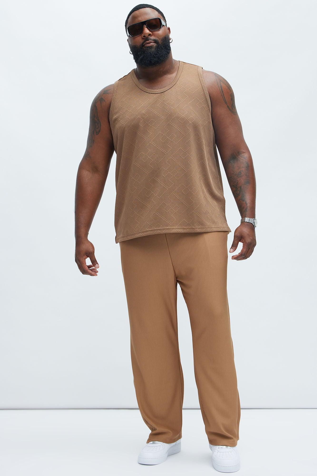 Easton Geo Textured Relaxed Tank Top - Brown Product Image