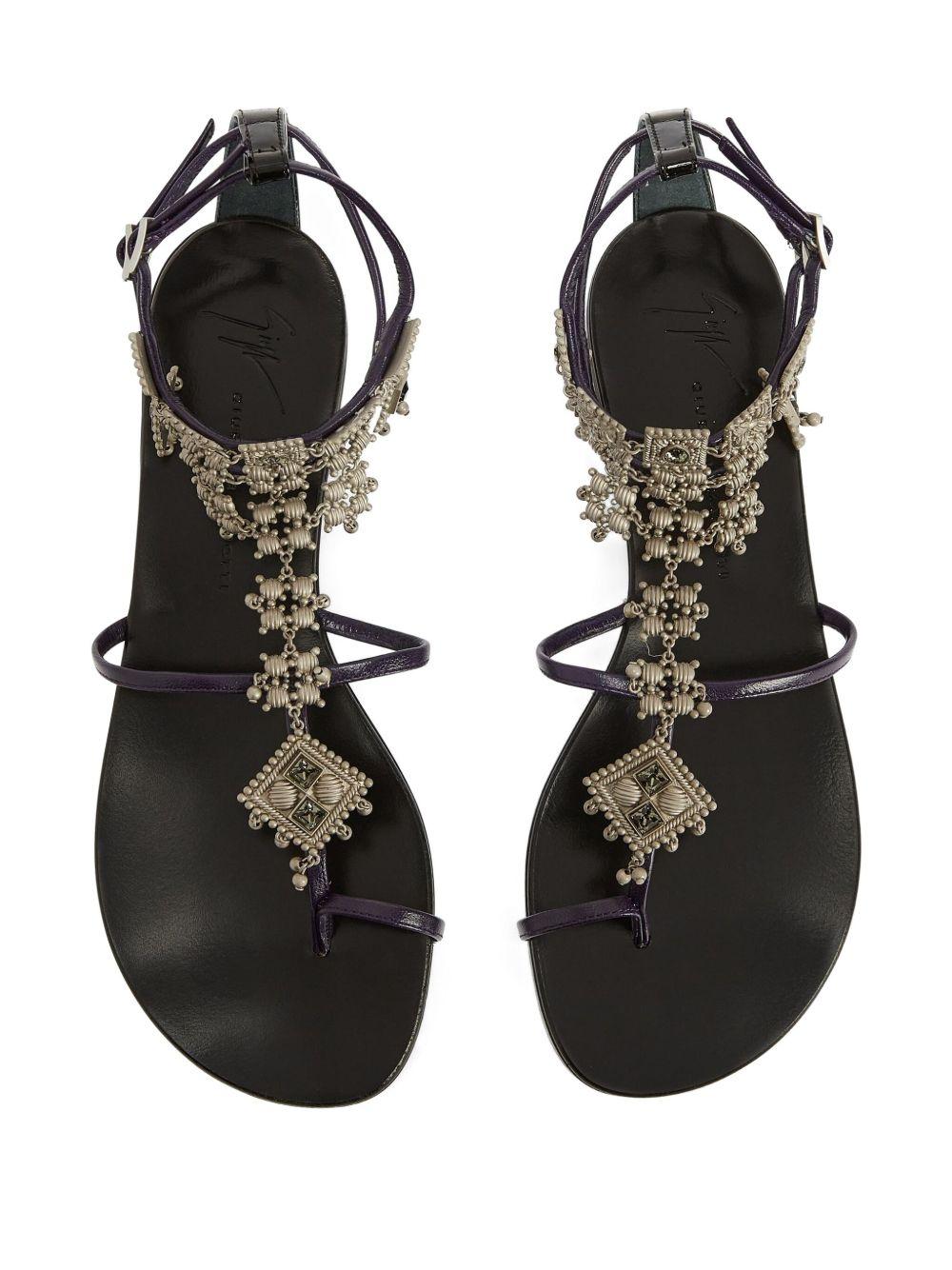 Amira embellished leather flat sandals Product Image