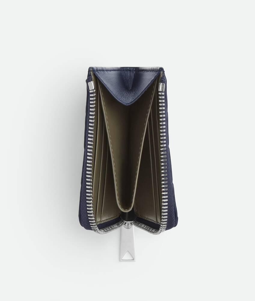 Men's Intrecciato Square Zip Around Wallet in Abyss/cypress Product Image