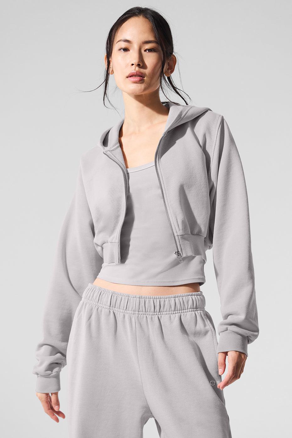 Washed Sweet Escape Zip Up Hoodie - Grey Sky Wash Product Image