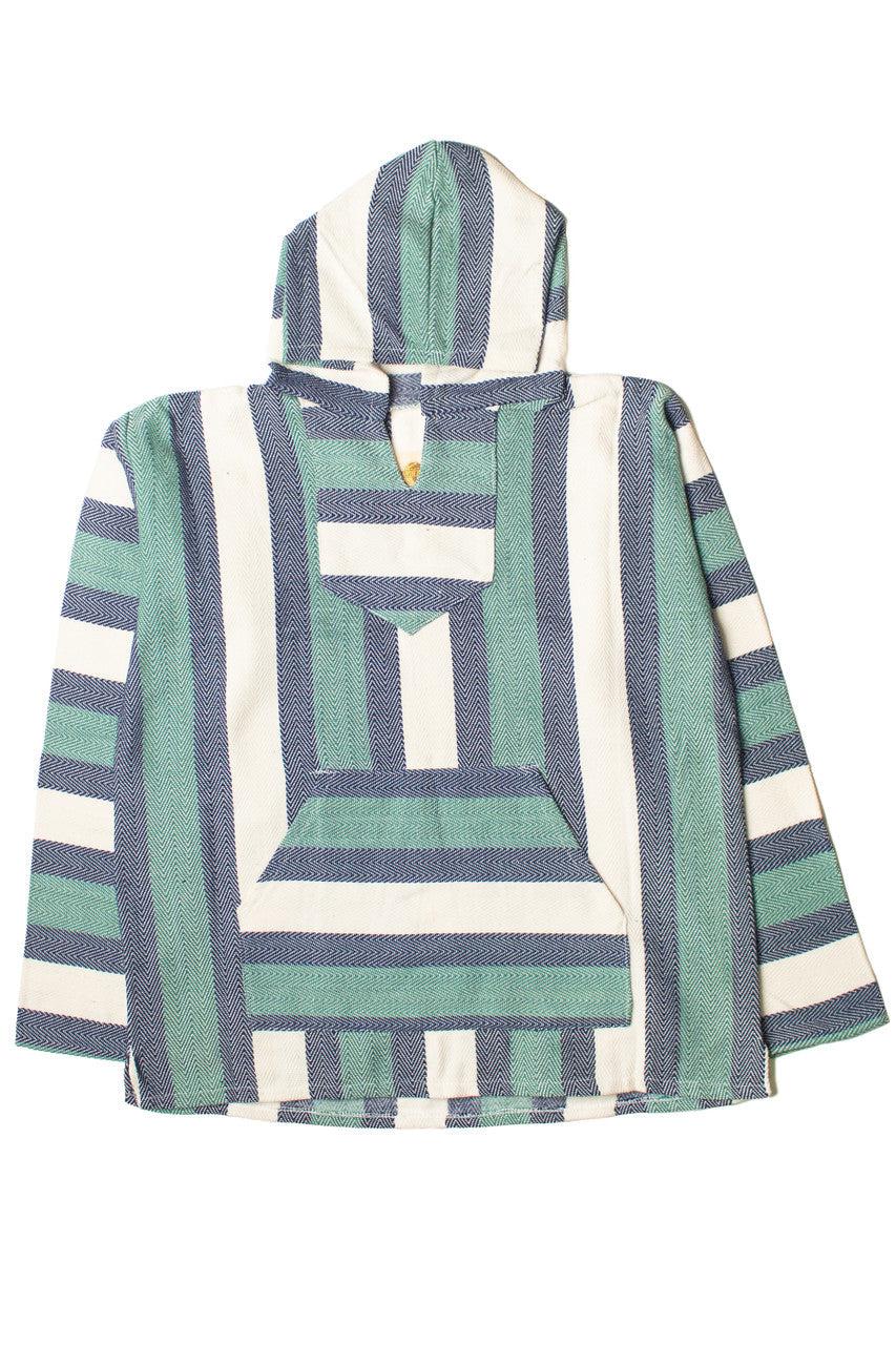 Lightweight Green & Navy Baja Hoodie Product Image