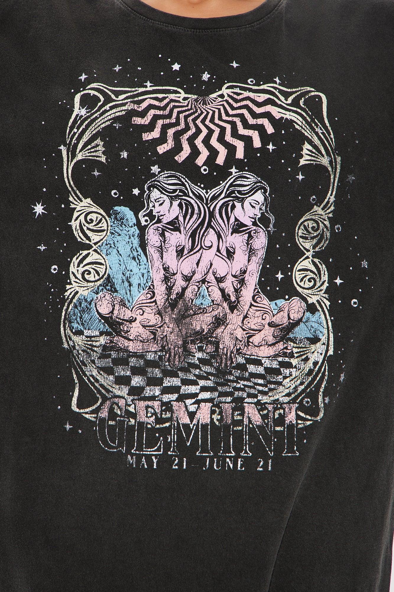 Gemini Energy Washed Oversized Tee - Black Product Image