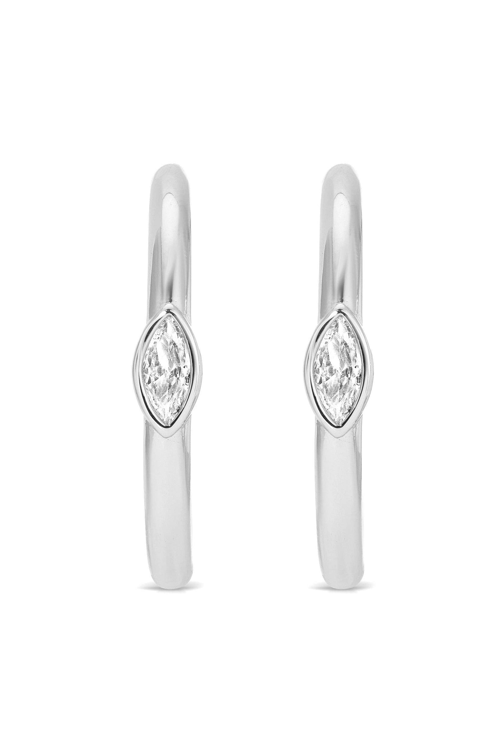 Medium Marquise Crystal Hoops Product Image