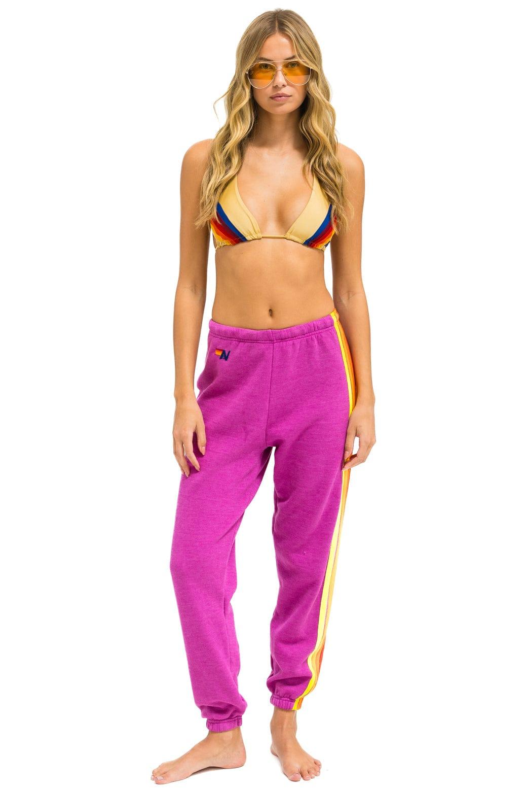 5 STRIPE SWEATPANTS - MAGENTA // ORANGE // YELLOW Female Product Image