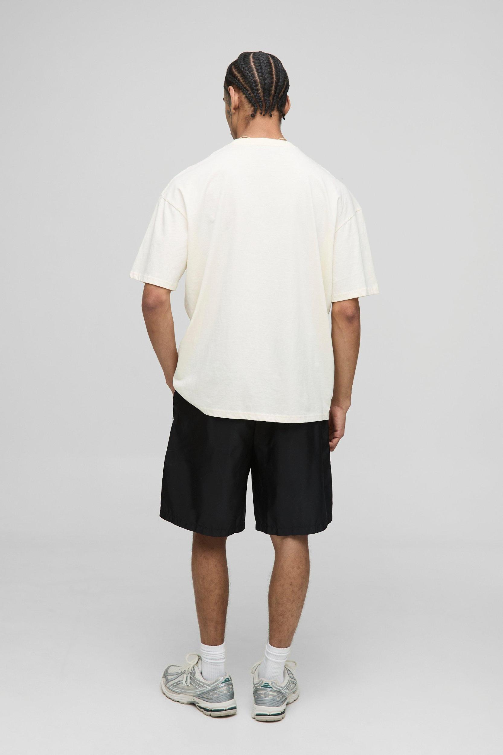 Elasticated Waist Relaxed Fit Nylon Popper Detail Shorts | boohooMAN USA Product Image