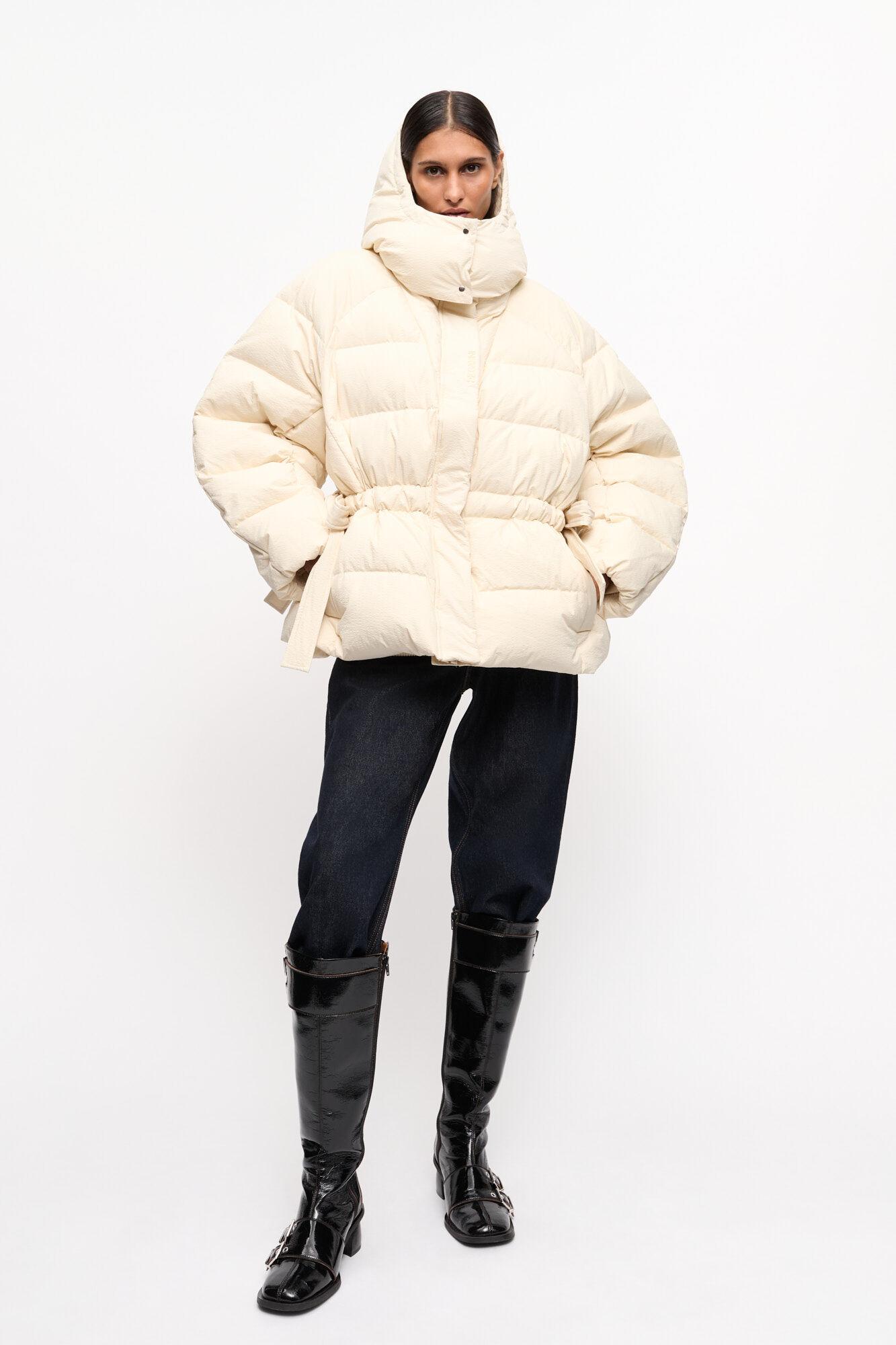 White Tech Oversized Puffer Jacket Product Image