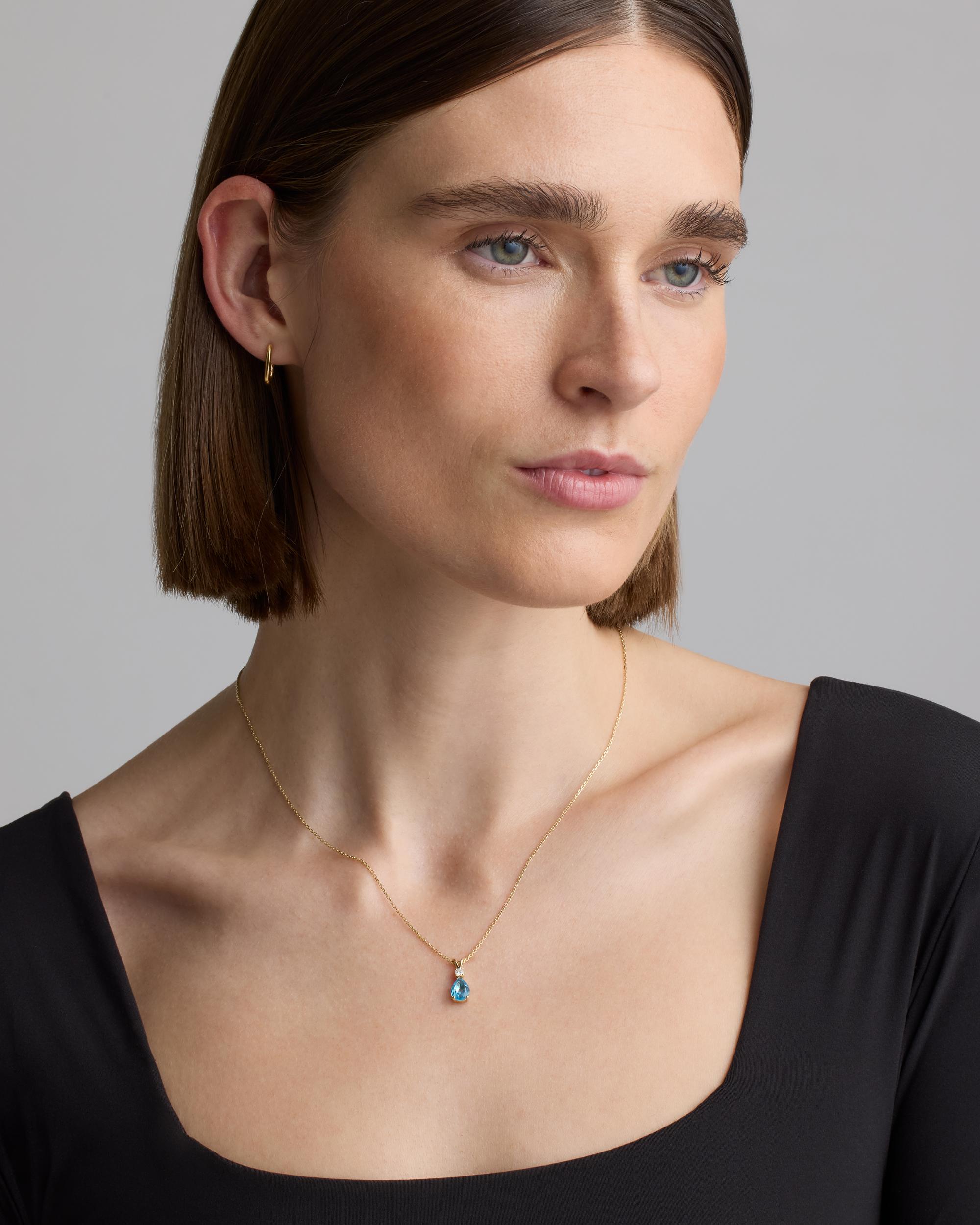 Quince | Women's 14K Gold Diamond & Semi-Precious Gemstone Drop Necklace Product Image