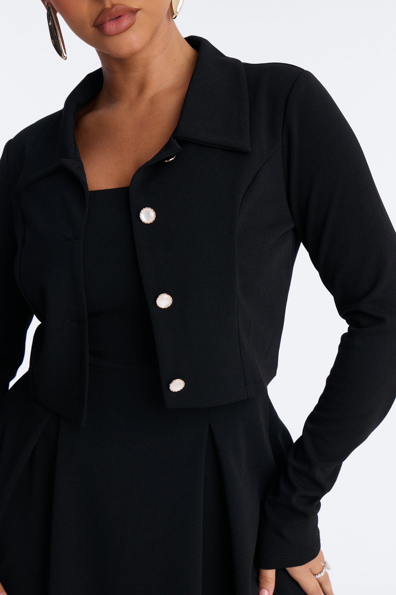Janae Pleated Midi Dress 2 Piece Set - Black Female Product Image