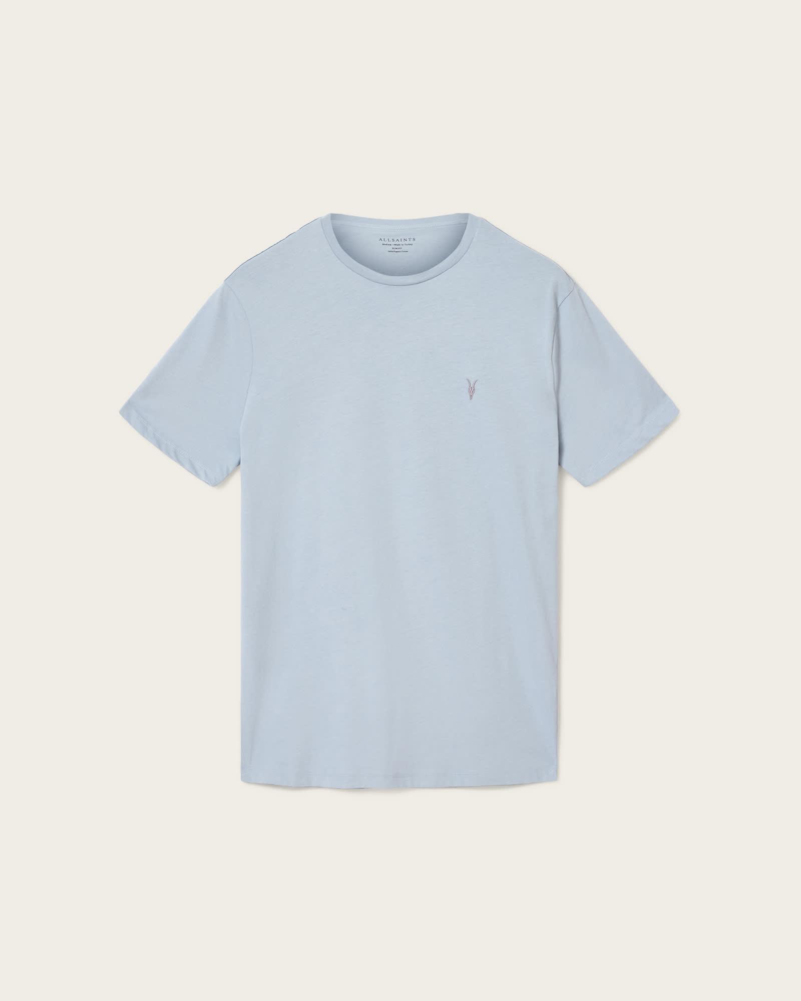 Brace Brushed Cotton Crew Neck T-Shirt MISTY BLUE | ALLSAINTS US Product Image