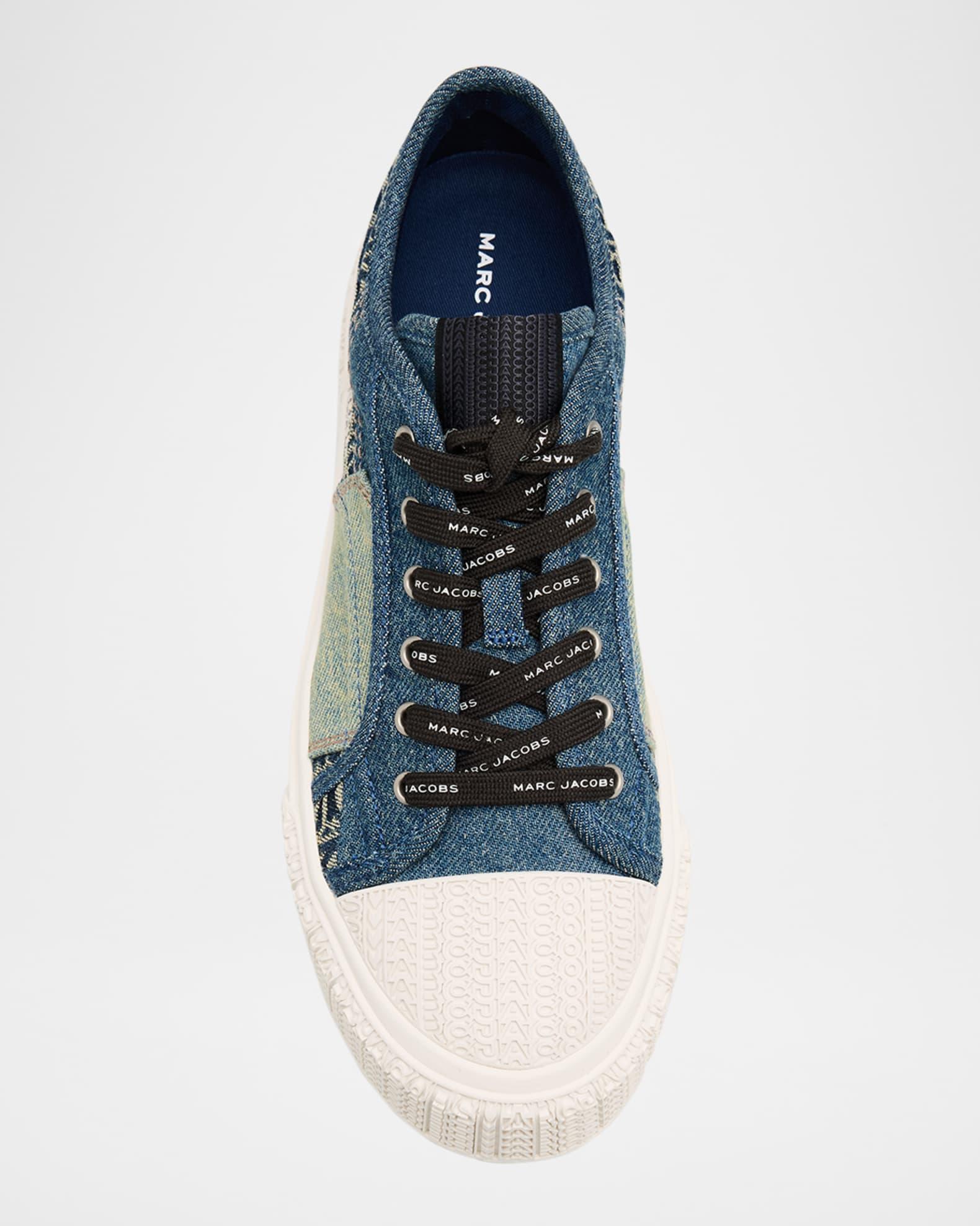 The Patchwork Denim Low-Top Sneakers Product Image