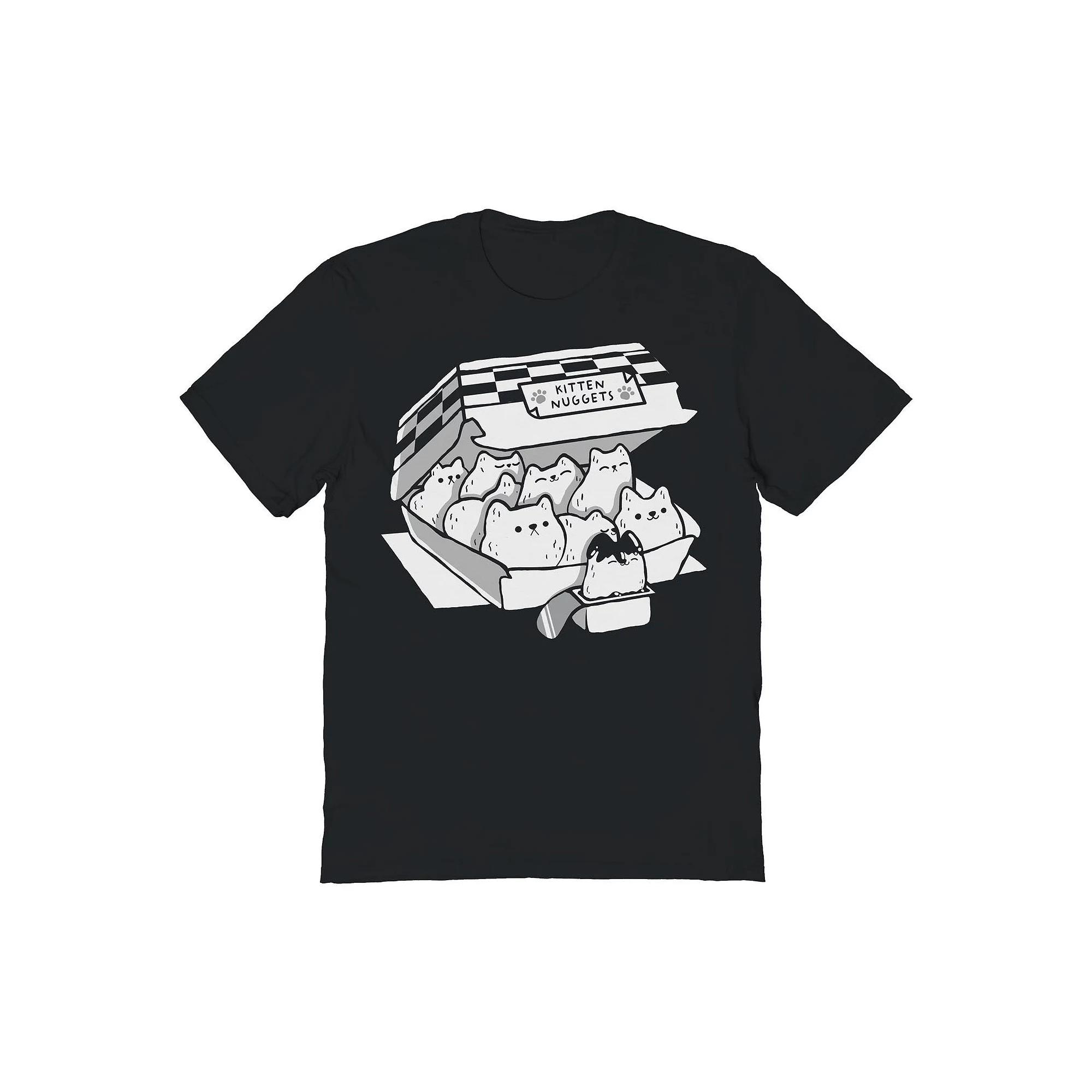 Men's COLAB89 by Threadless Kitten Nuggets Fast Food Cat Black Graphic Tee, Size: XXL Product Image