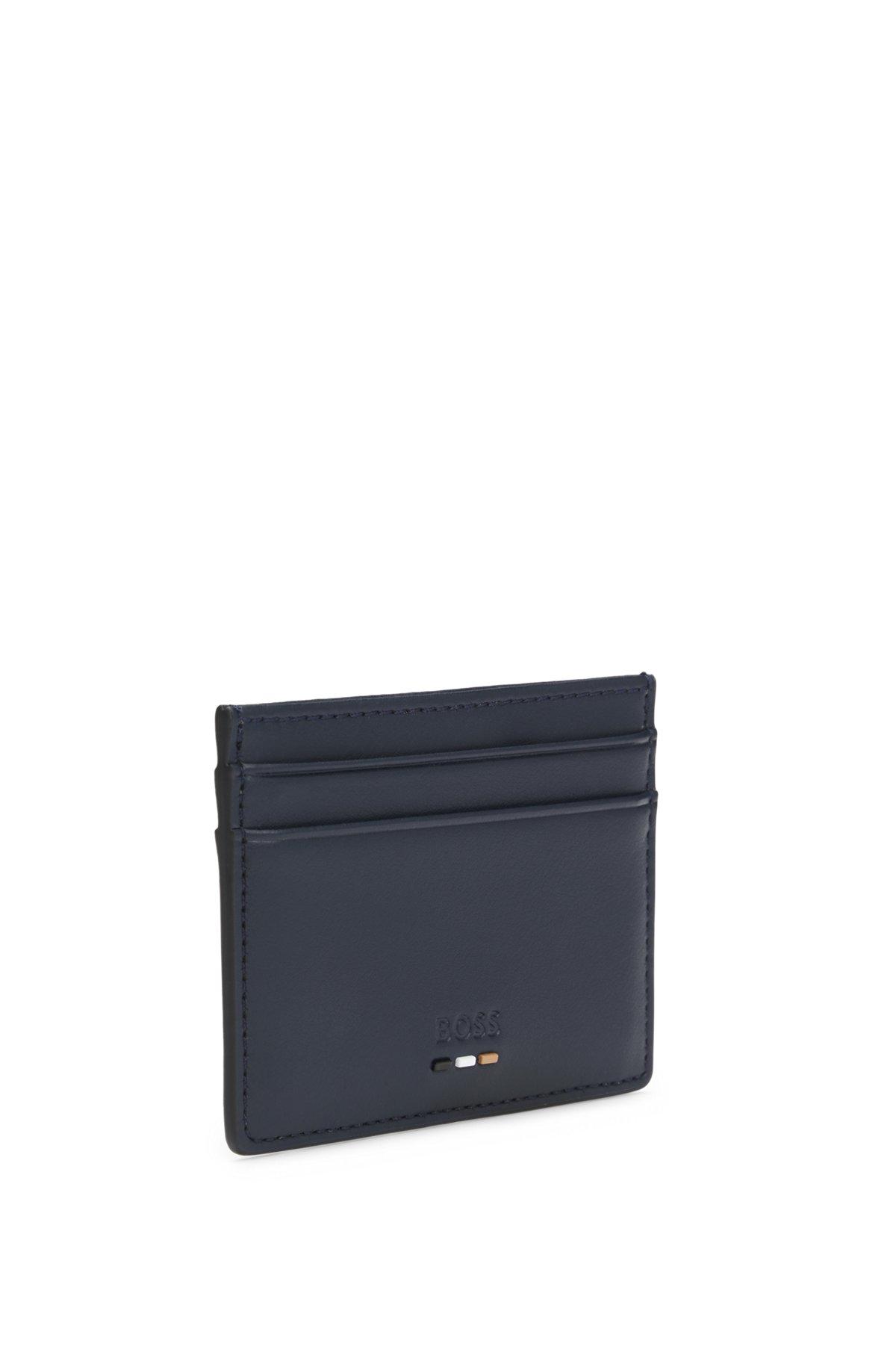 Faux-leather card holder with textured trim Product Image