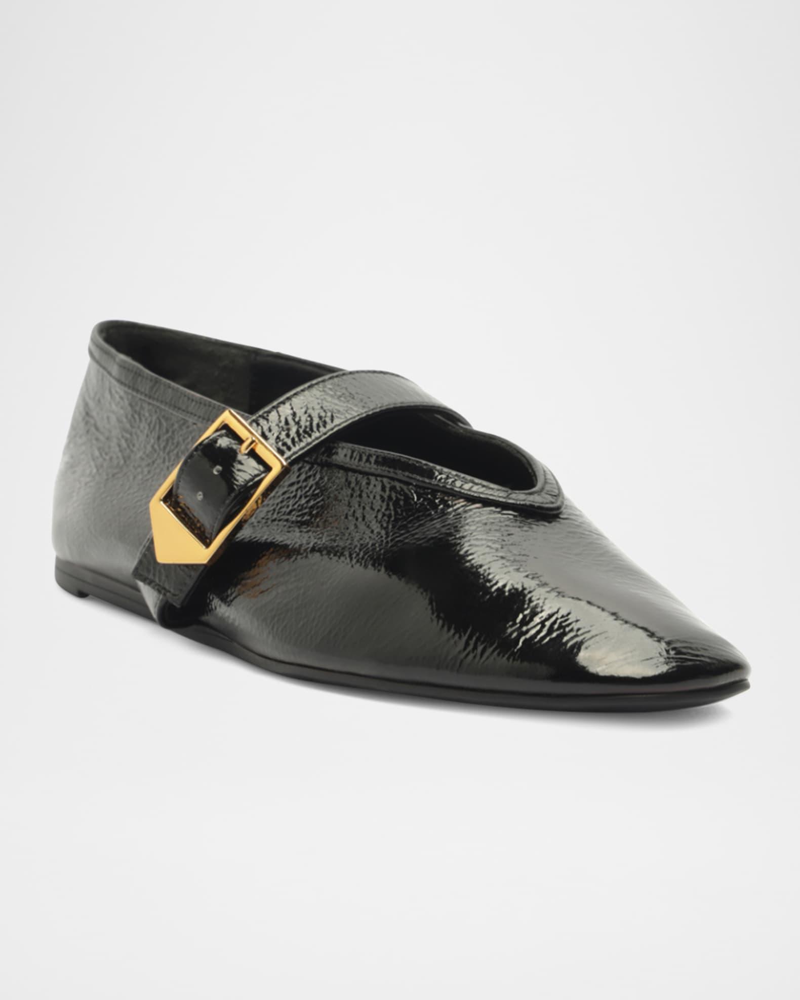 Courtney Leather Buckle Flats Product Image