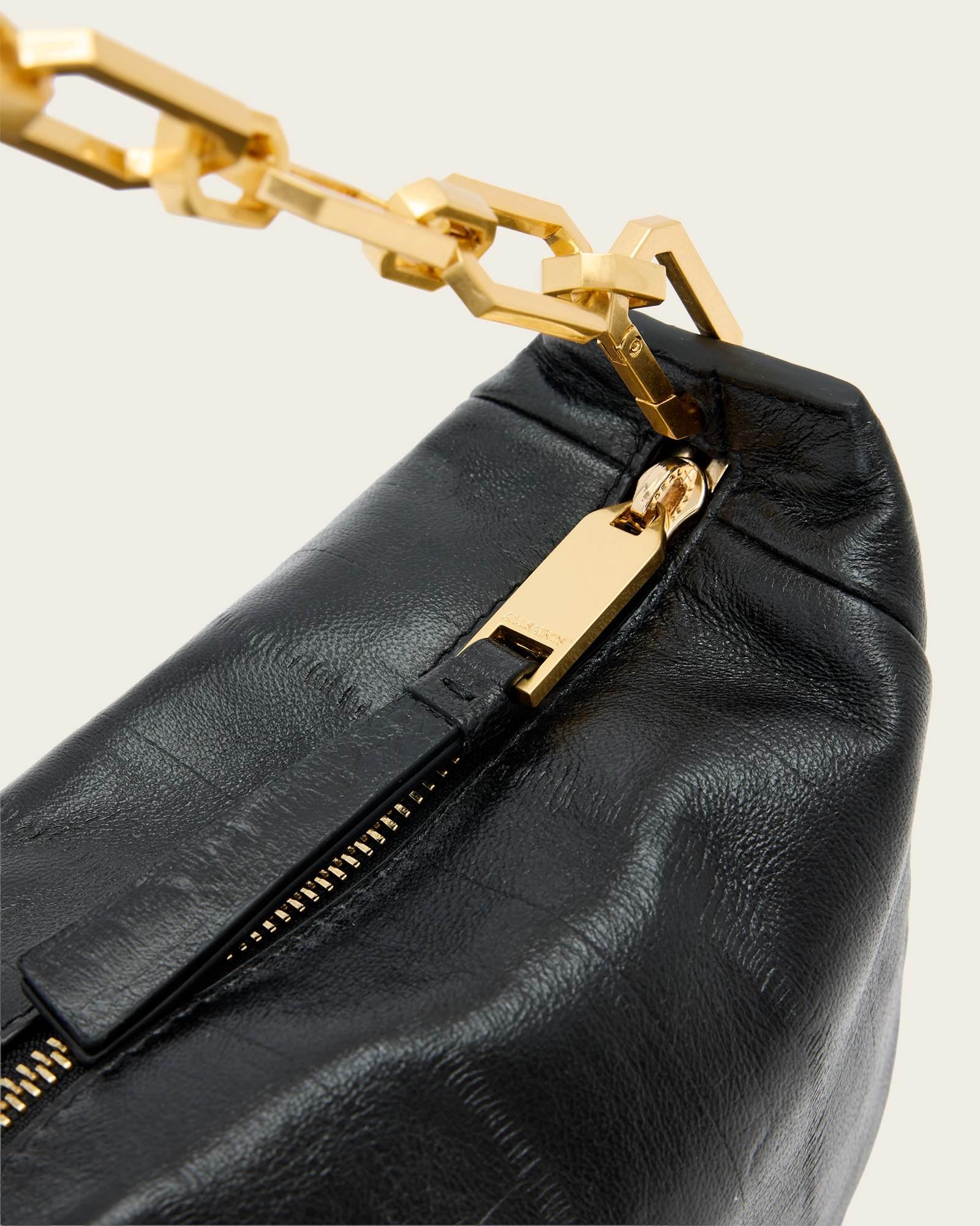 Madea Mini Leather Clutch Bag Black | ALLSAINTS US Product Image