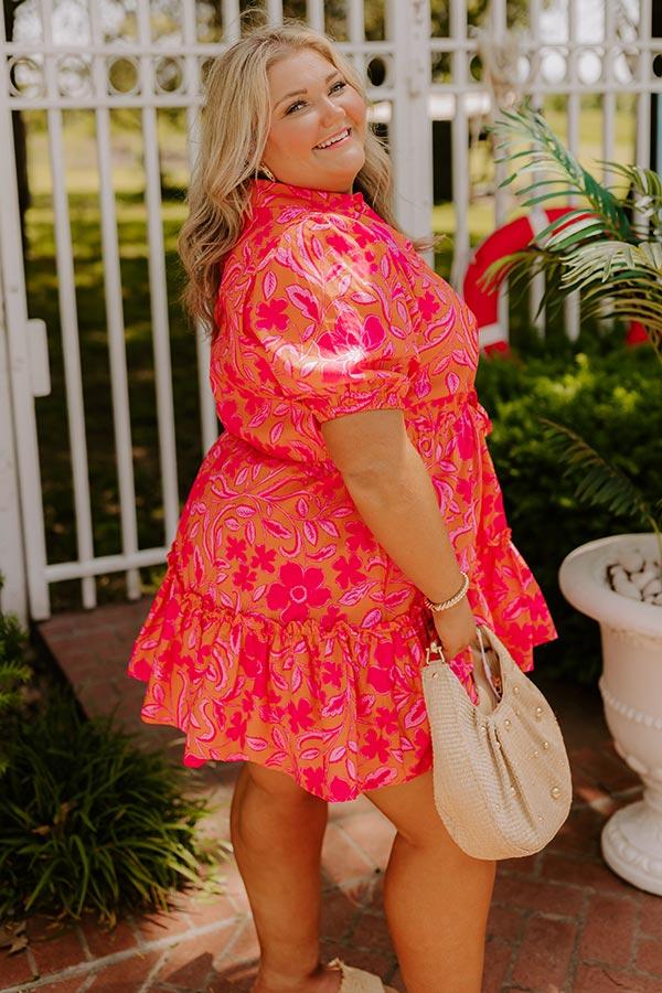 Vibrant Vibes Floral Mini Dress Curves Product Image