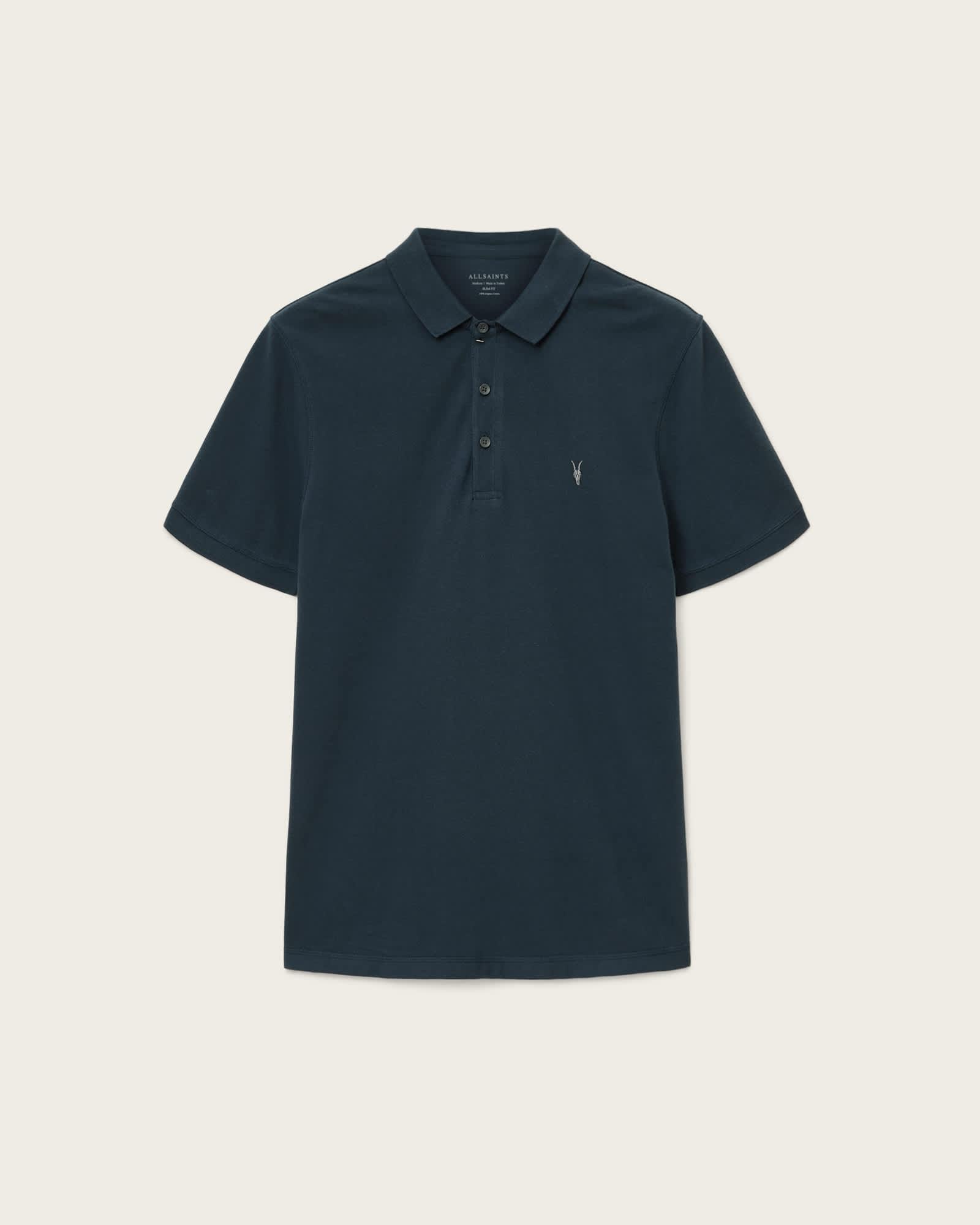 Reform Short Sleeve Polo Shirt MOONSTONE BLUE | ALLSAINTS US Product Image