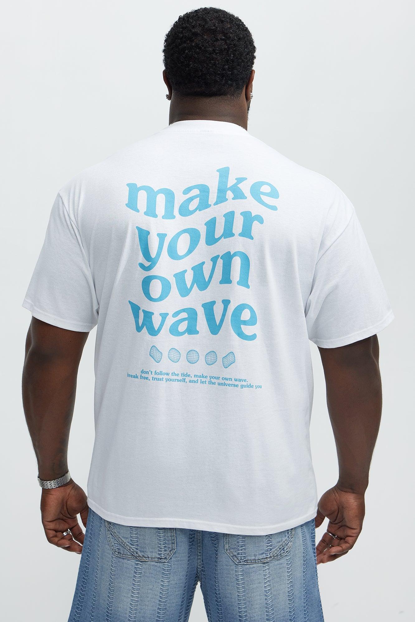 Make Your Own Wave Short Sleeve Tee - White Male Product Image