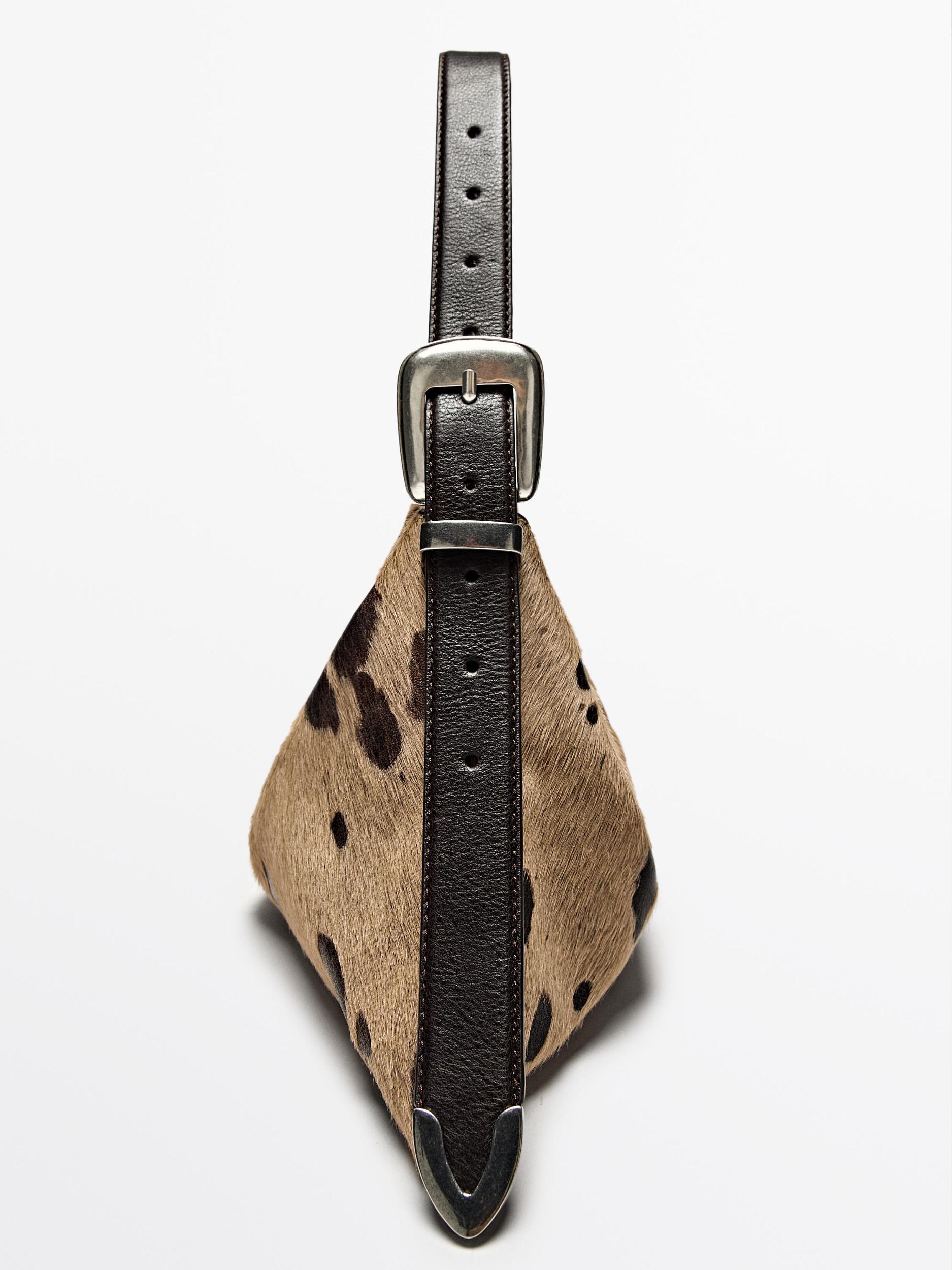 Animal print hair-on leather bag Product Image