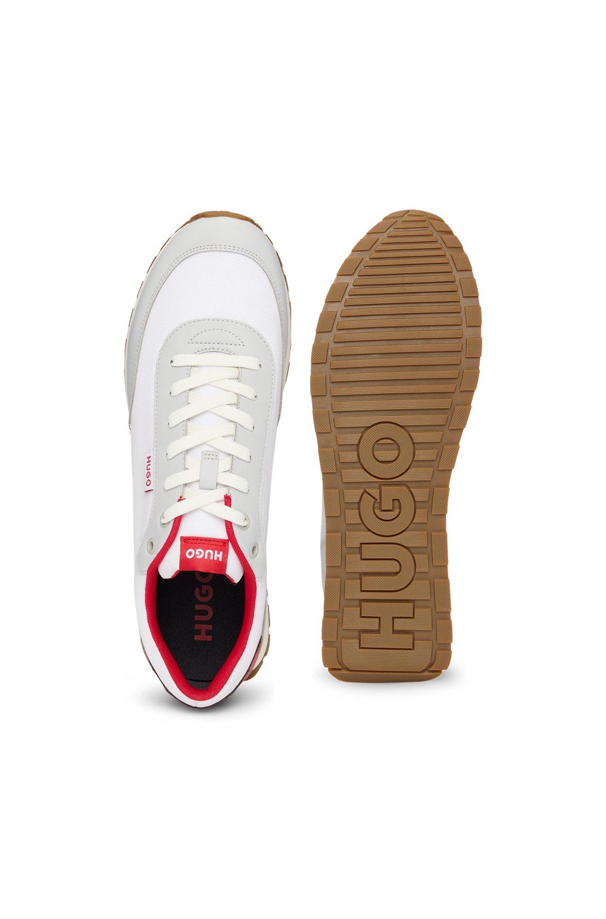 Mixed-material trainers with logo flag Product Image