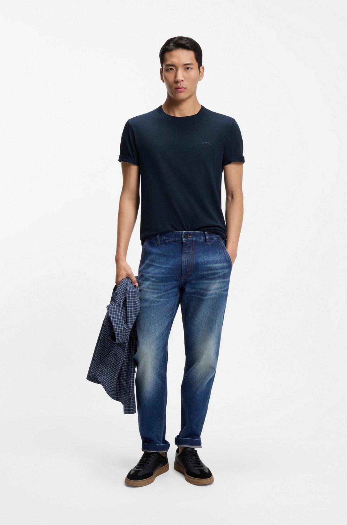 Slub-cotton T-shirt with logo detail Product Image