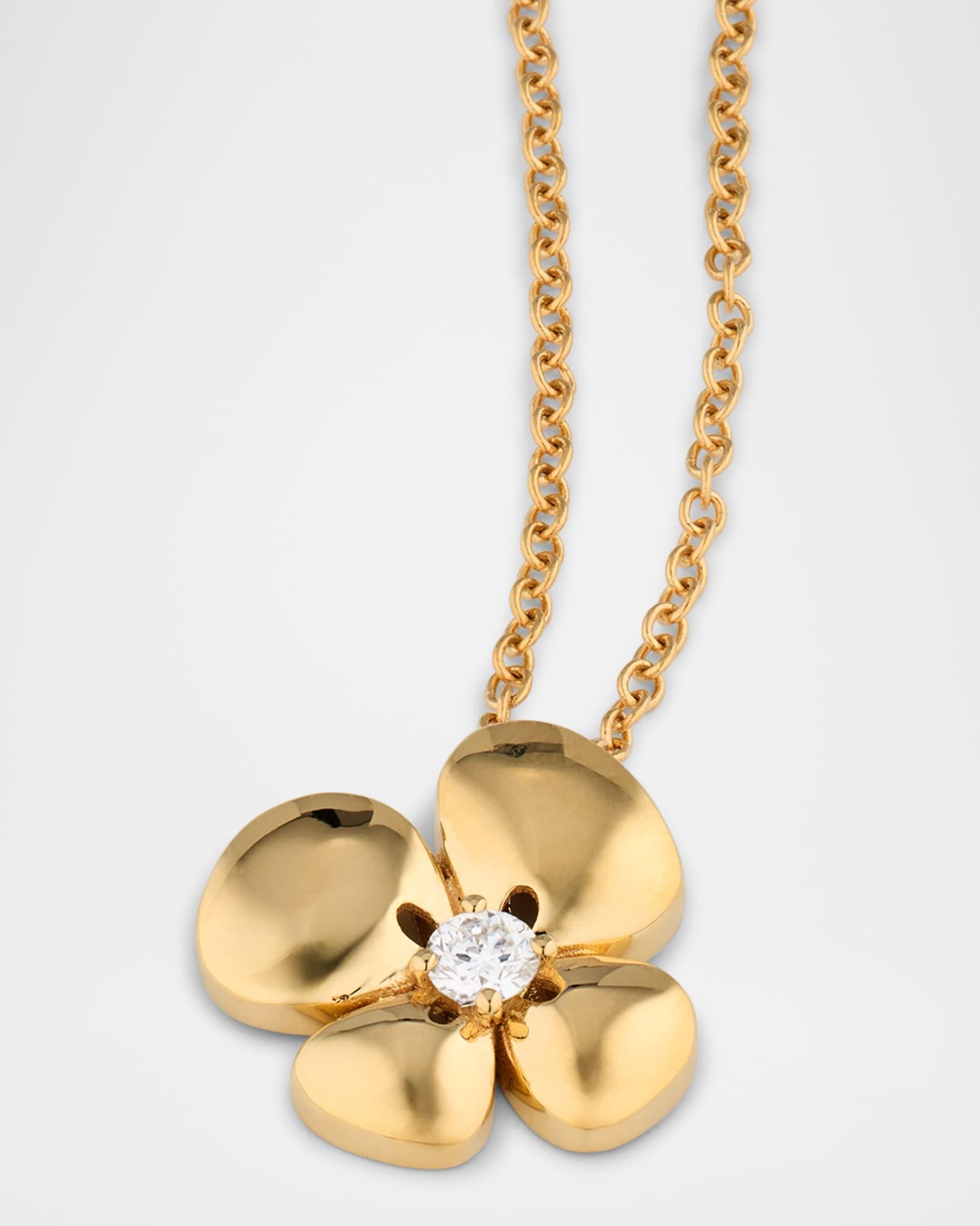 Ischia Pendant Necklace in 18K Yellow Gold with White Diamonds Product Image