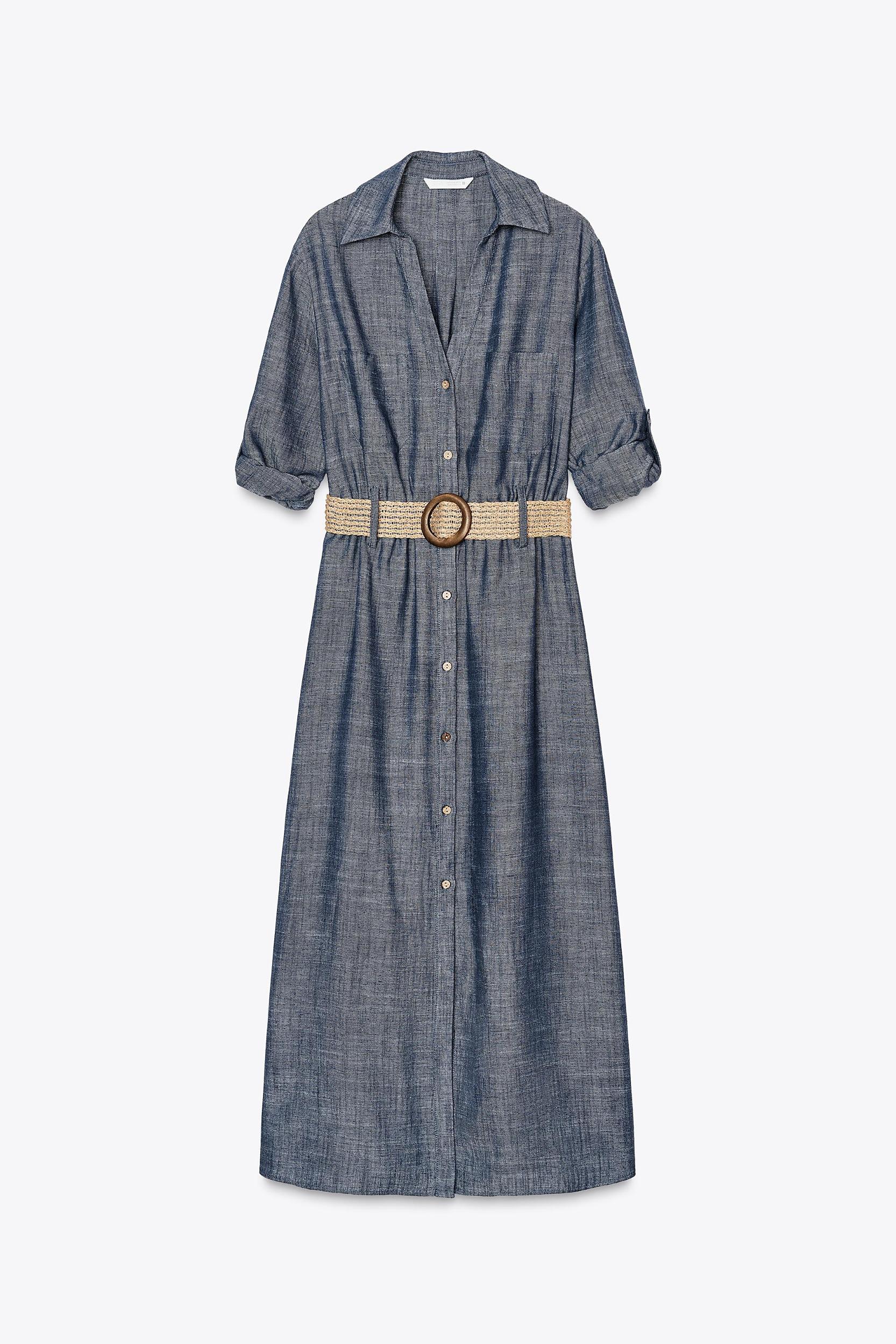 BELTED MIDI DRESS Product Image