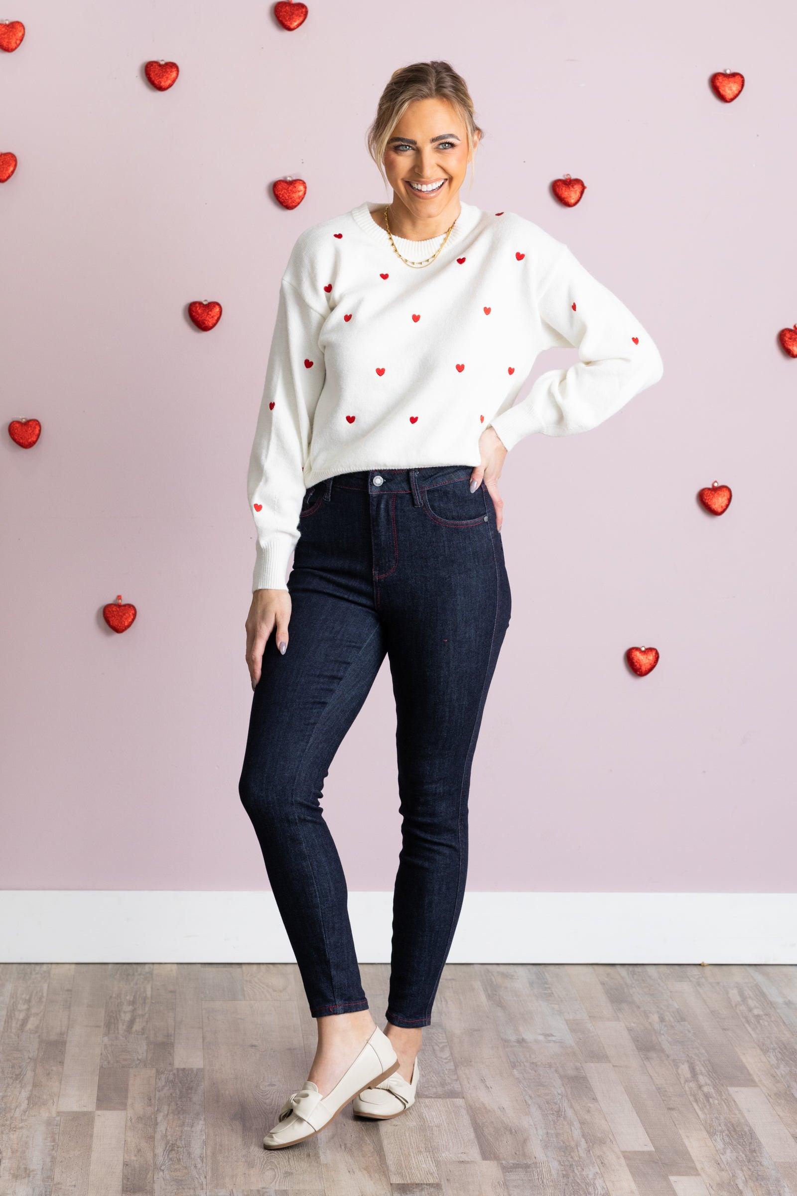Judy Blue Heart Back Pockets Skinny Jean Product Image