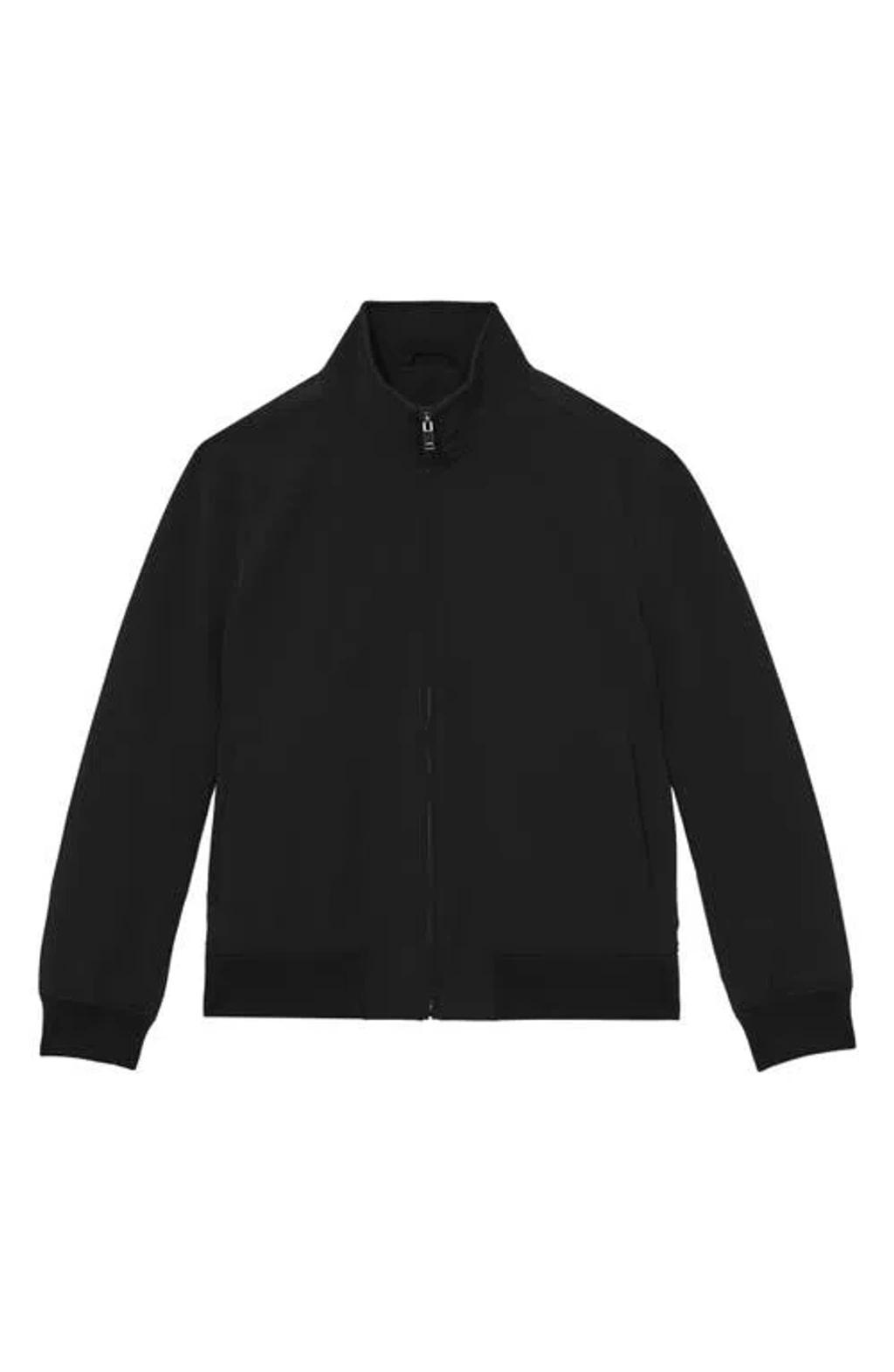 REISS Brad Regular Fit Tech Bomber Jacket In Black Product Image