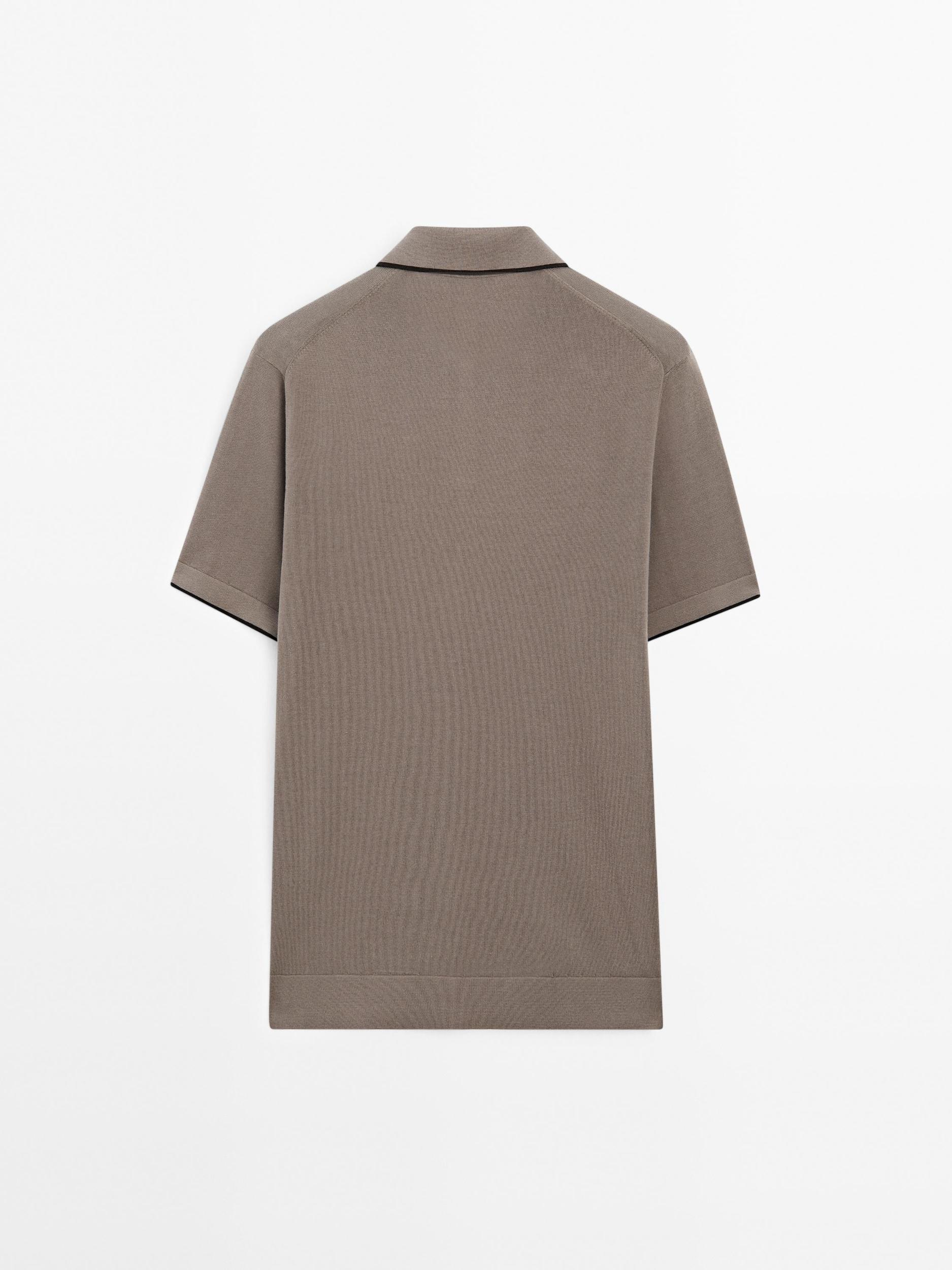 Knit polo shirt with contrast detail Product Image