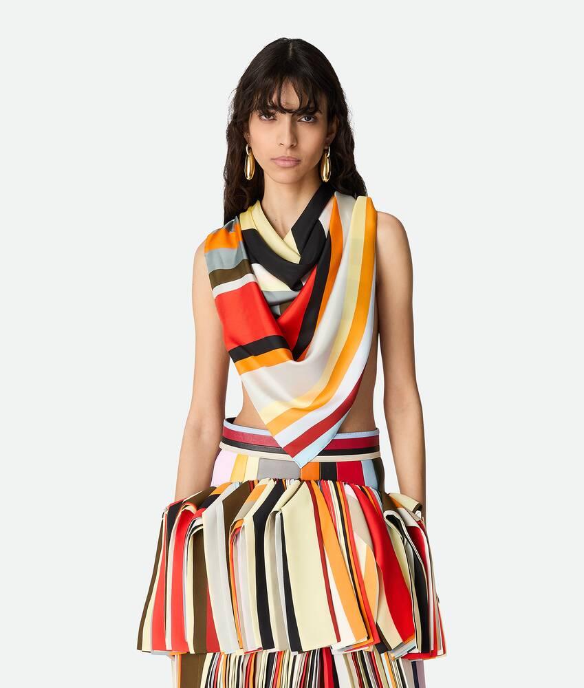 Women's Silk Twill Striped Foulard in Multicolor Product Image