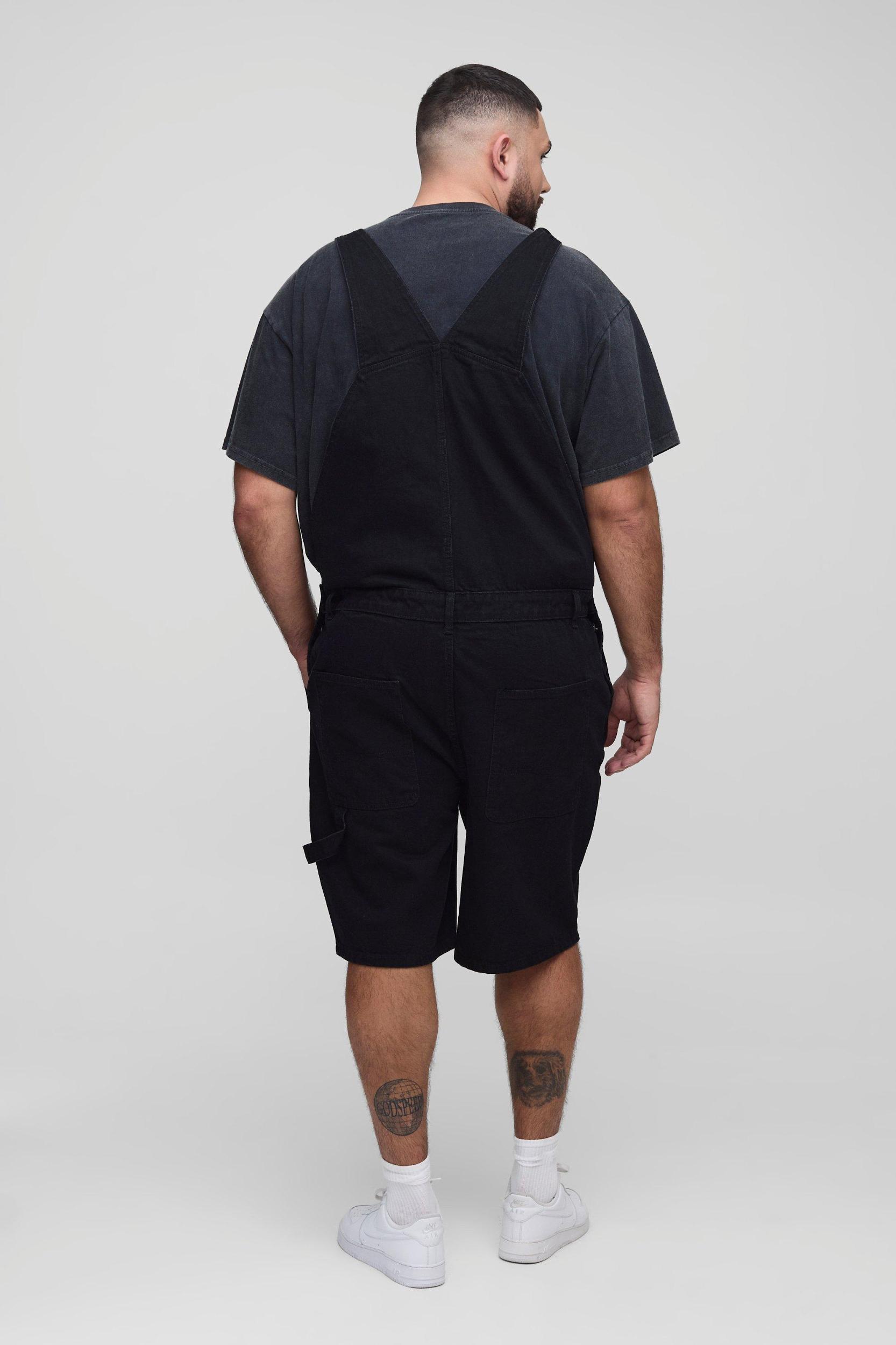 Plus Relaxed Fit Carpenter Short Dungaree | boohooMAN USA Product Image