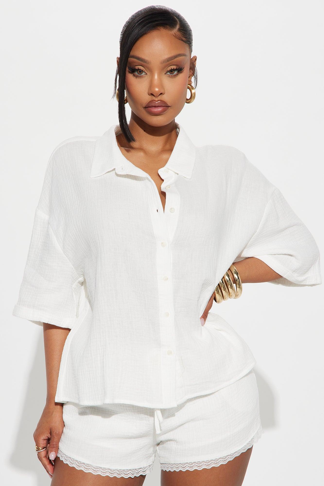 Gabby Gauze Short Set - White Product Image