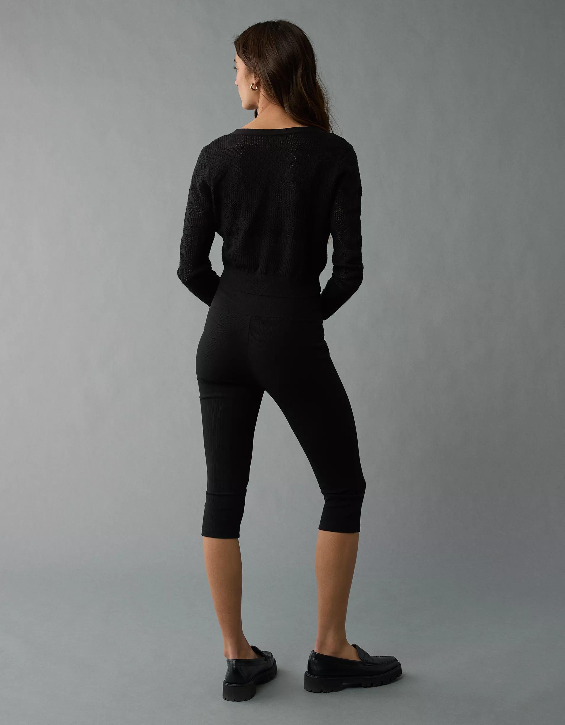 AE Pointelle V-Neck Cardigan Product Image