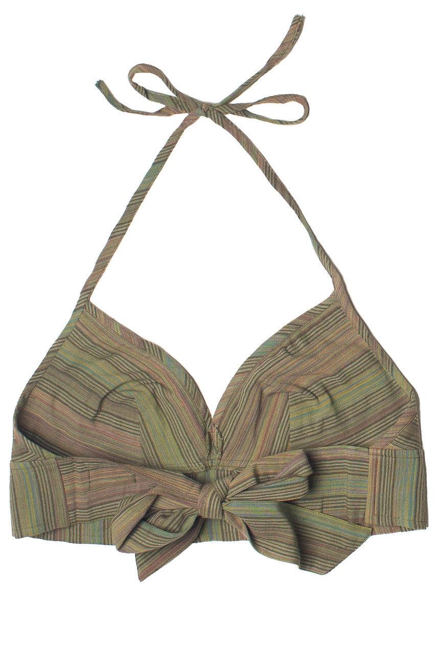 Striped Tie Back Halter  Crop Top Product Image