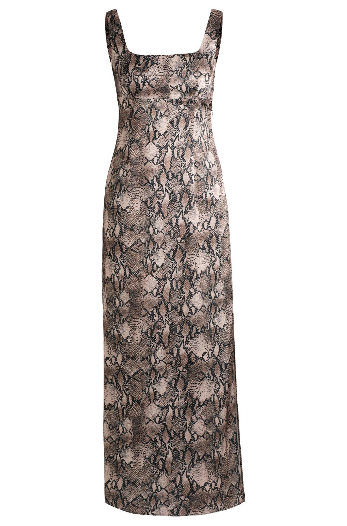 Square-neck dress with python print Product Image