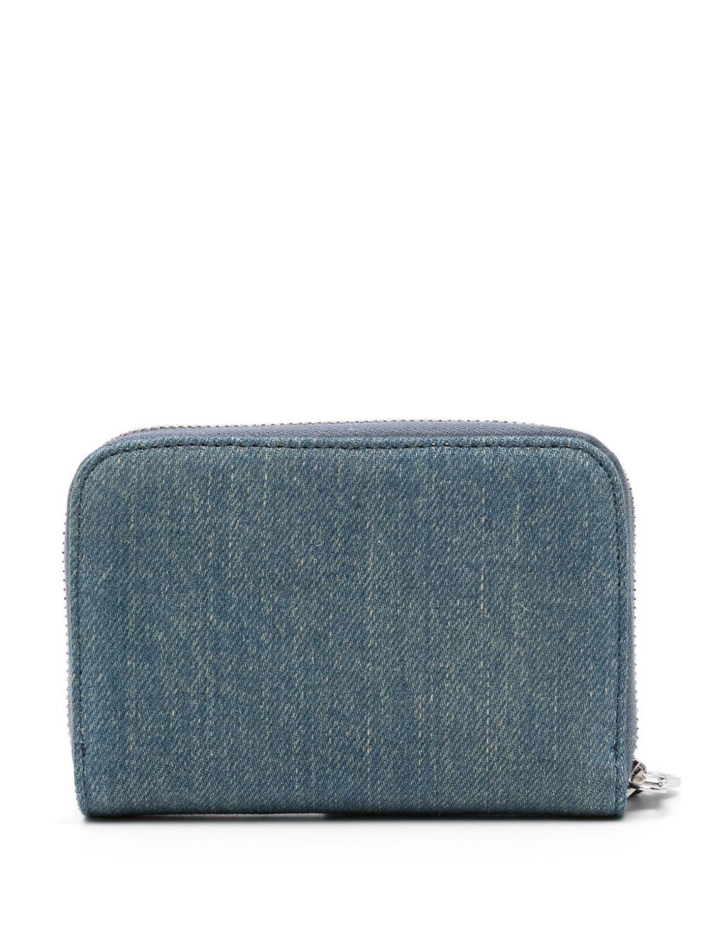 logo-print denim wallet Product Image