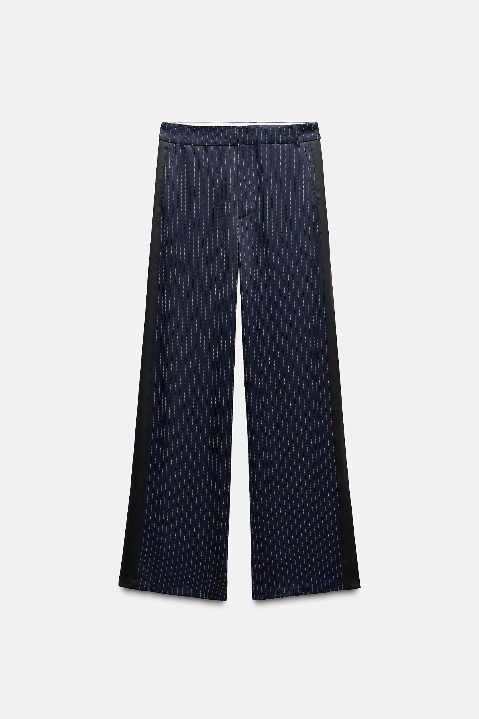 SATIN PINSTRIPE PANTS Product Image