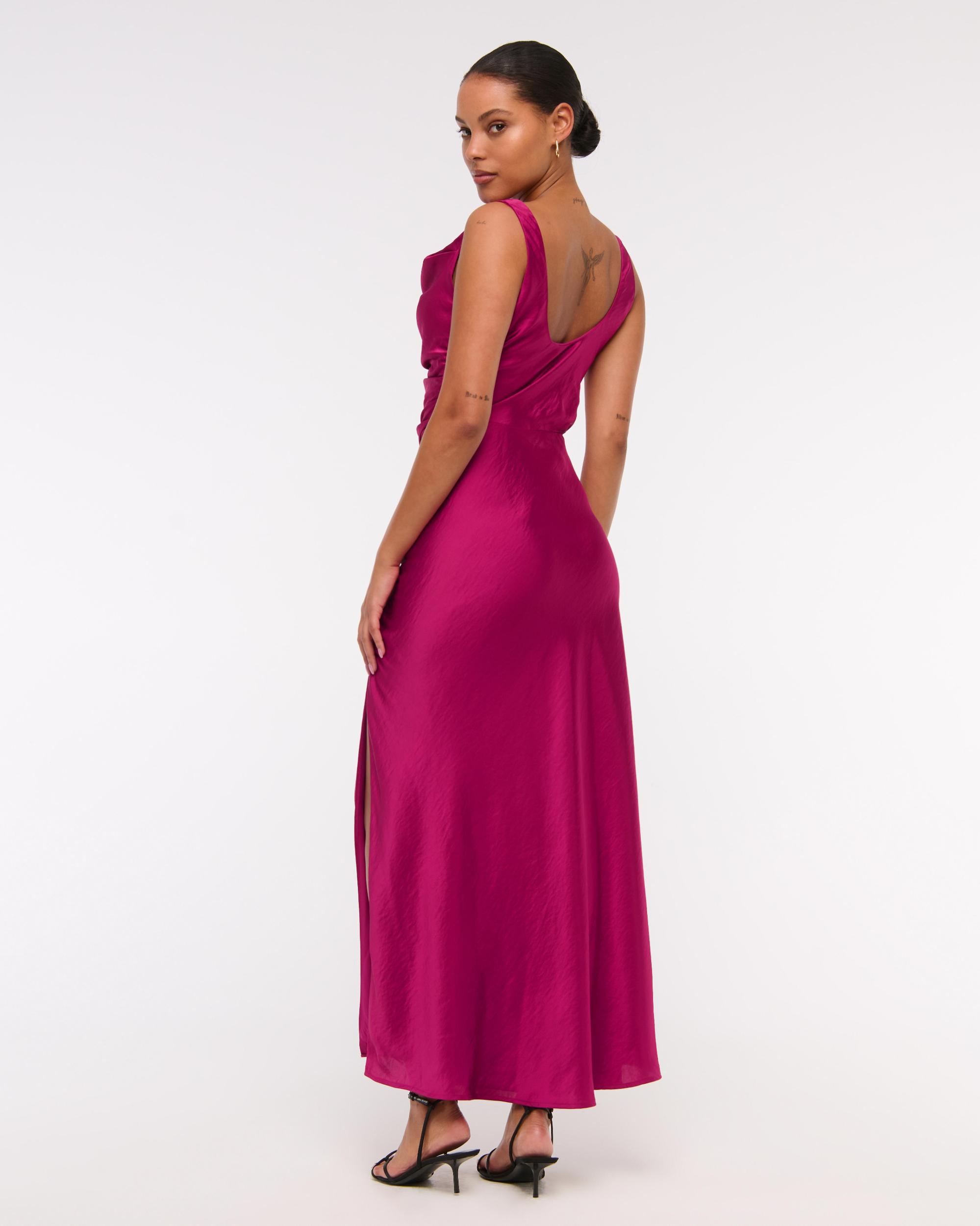 Cowl Neck Draped Maxi Dress Product Image