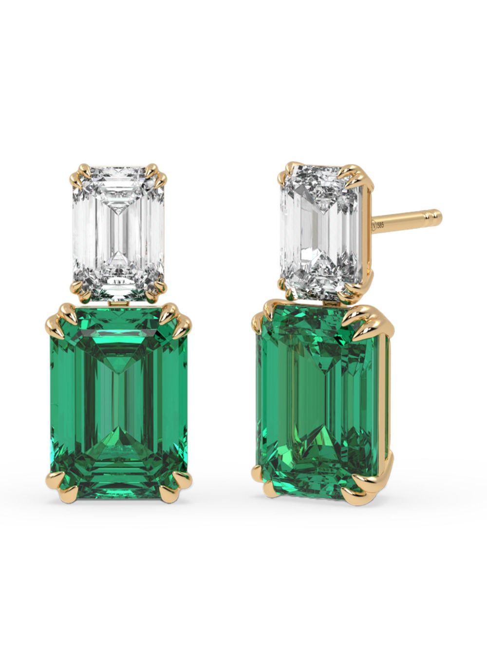 14kt yellow gold Beyond Eden emerald earrings Product Image