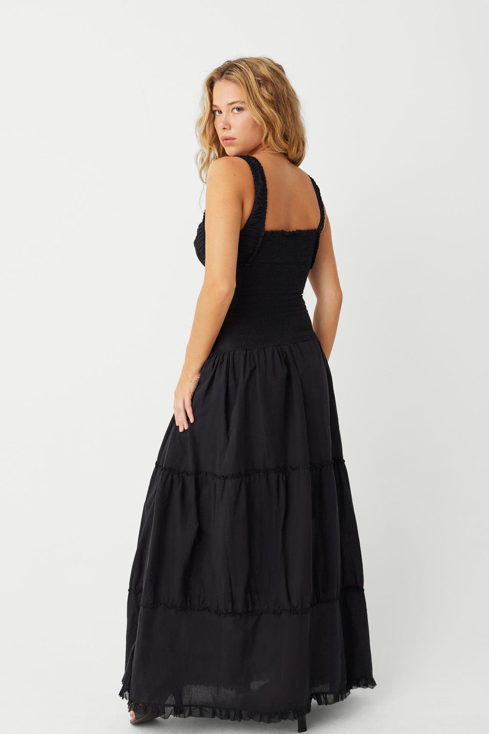 Christabelle Ruffle Maxi Dress - Black Product Image