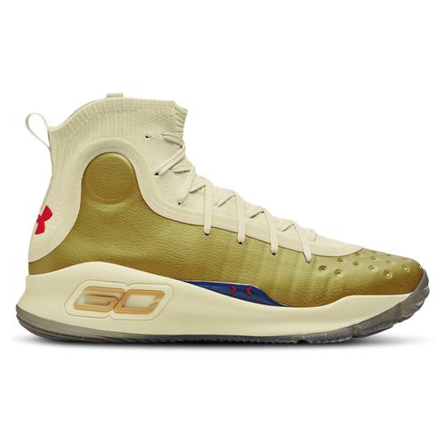 Under Armour Mens Stephen Curry Under Armour Curry 4 Retro - Mens Shoes White/Gold Product Image