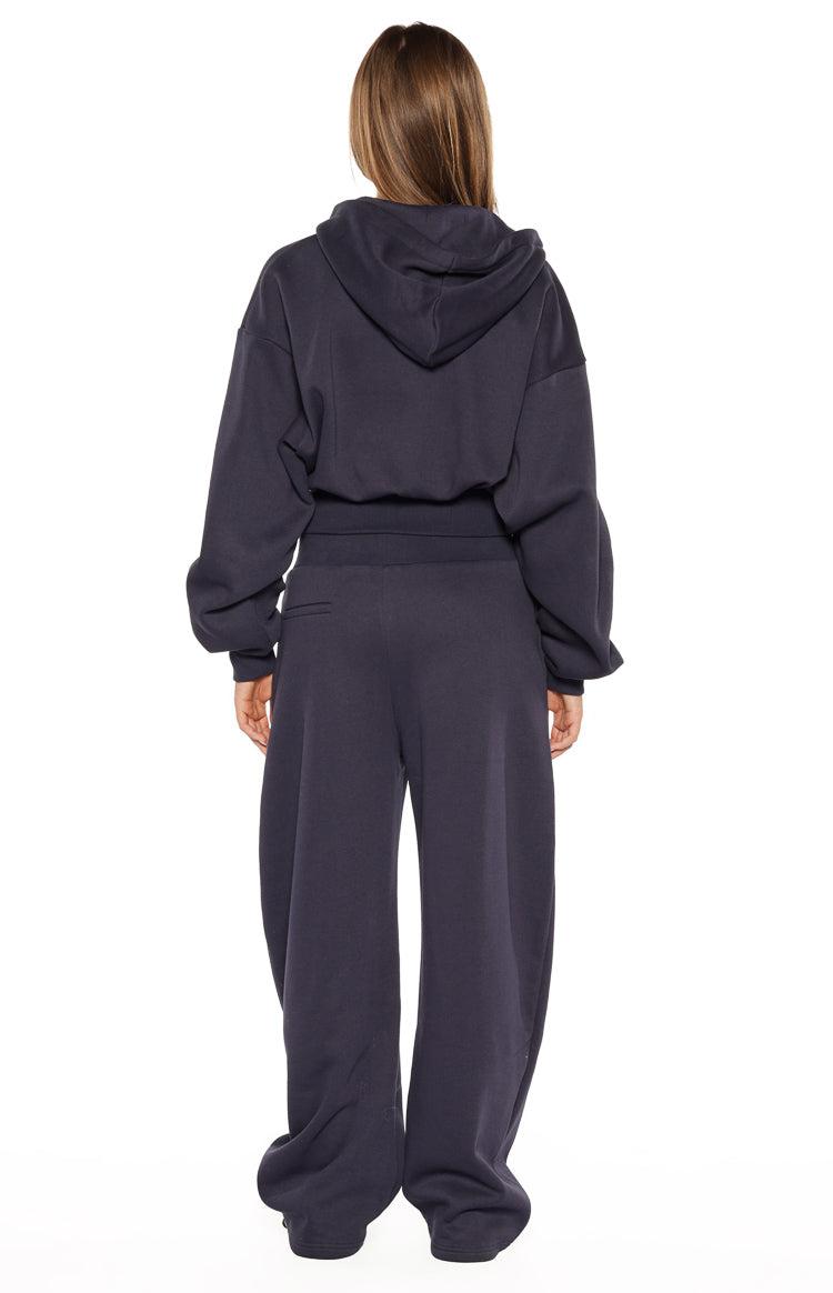 Dora Navy Barrel Leg Track Pants Product Image