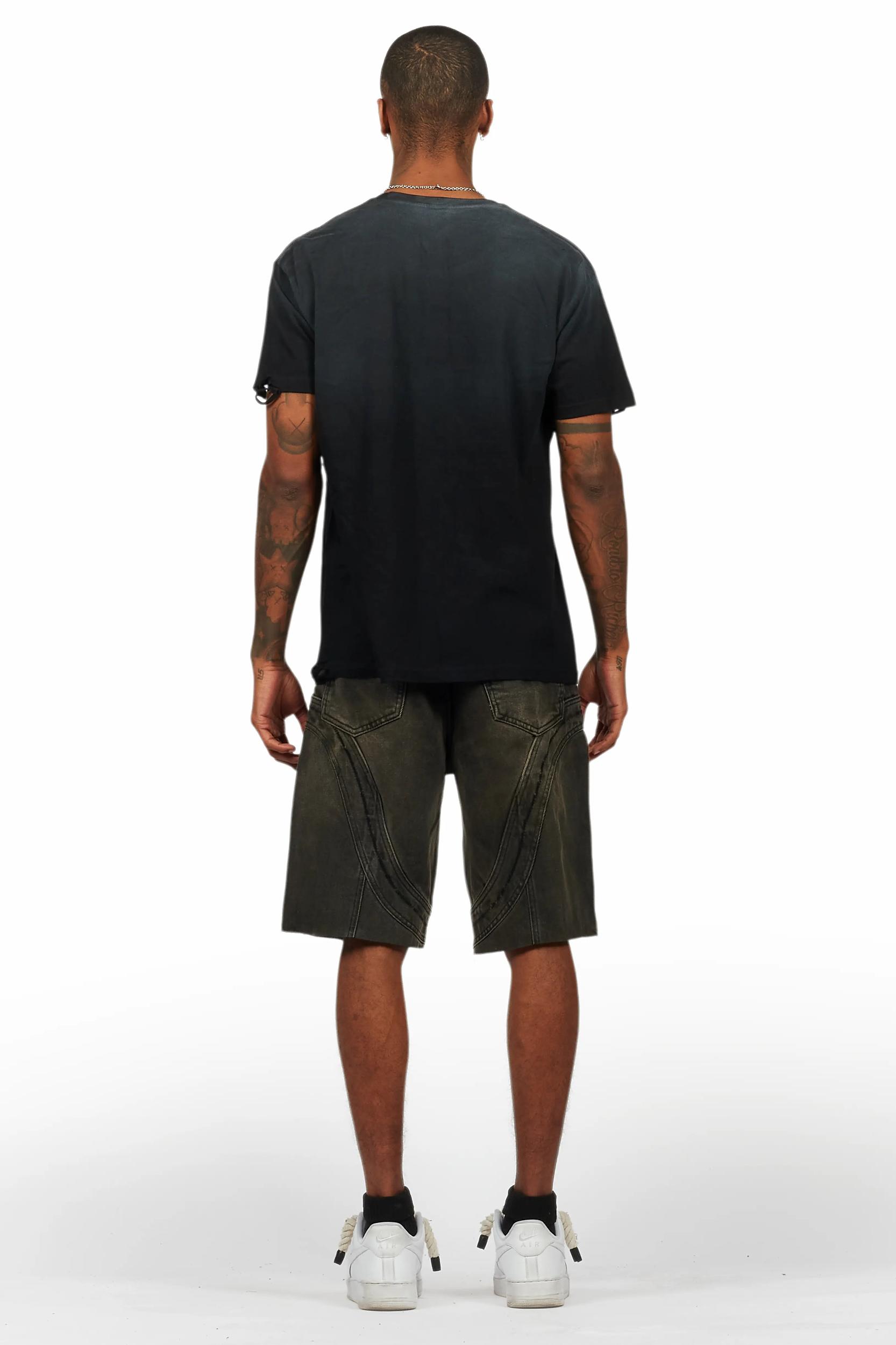 Gonen Black T-Shirt/Denim Short Set Male Product Image